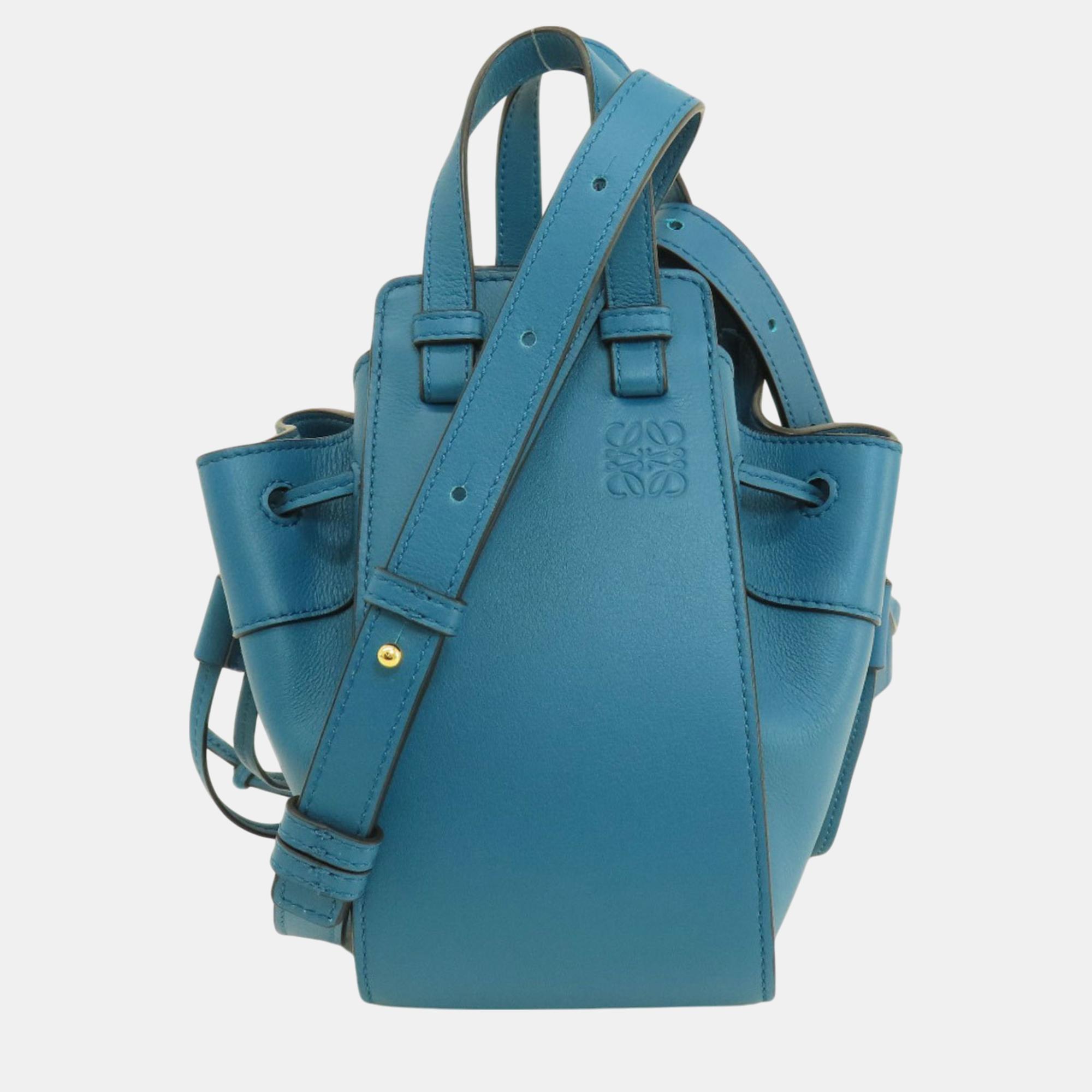 

Loewe Calf Leather Hammock Handbag, Blue