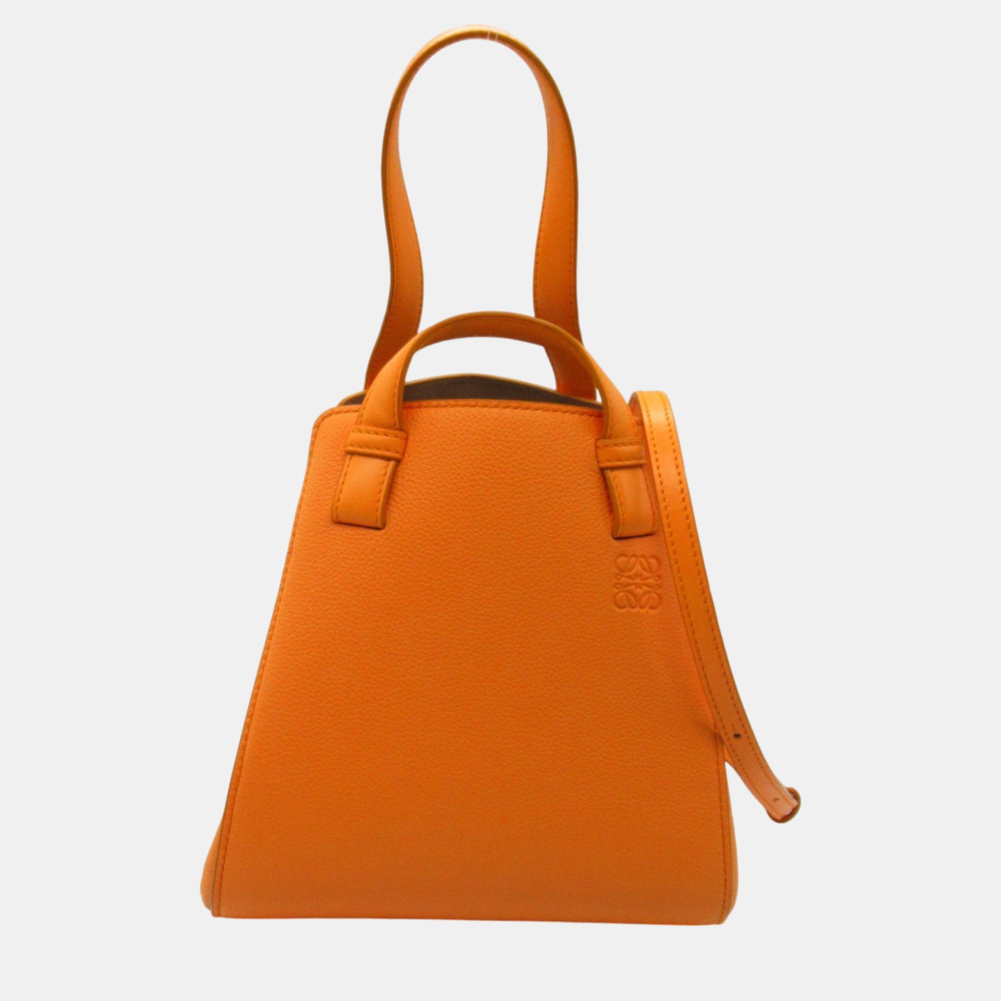 Pre-owned Loewe Orange Leather Hammock Nugget Handbag