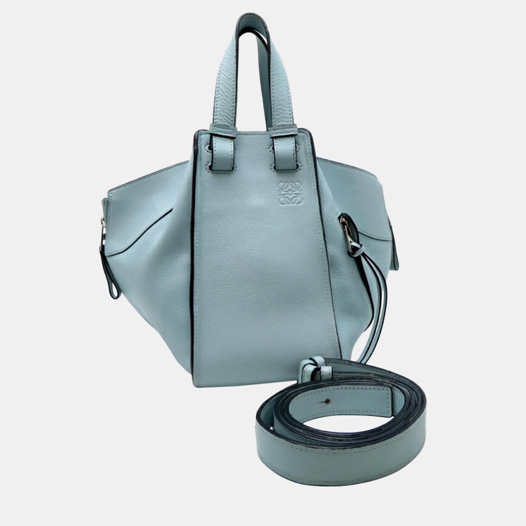

Loewe Leather Sky Blue Hammock Small Handbag