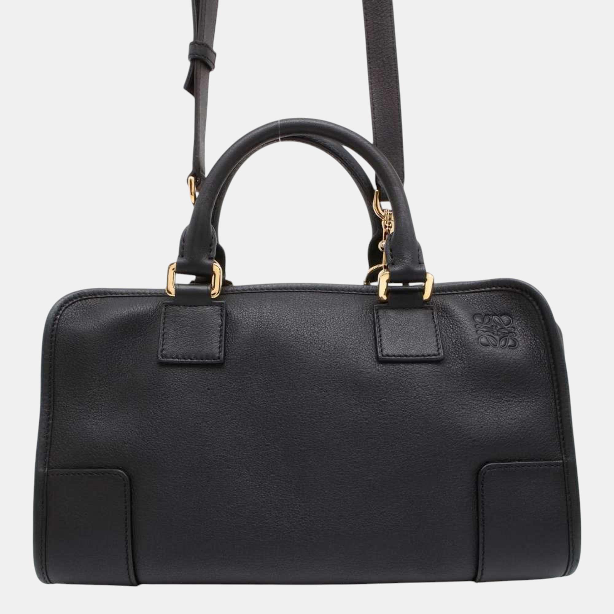 Pre-owned Loewe Black Amazona 28 Bag