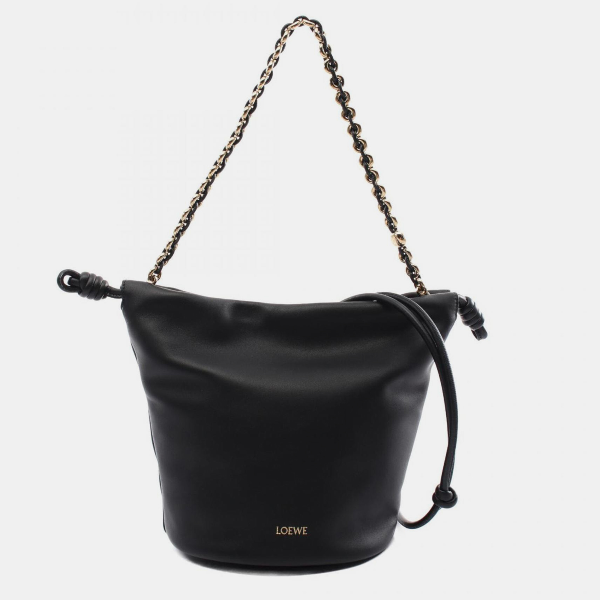 

Loewe Leather Black Flamenco Purse Bucket Bag