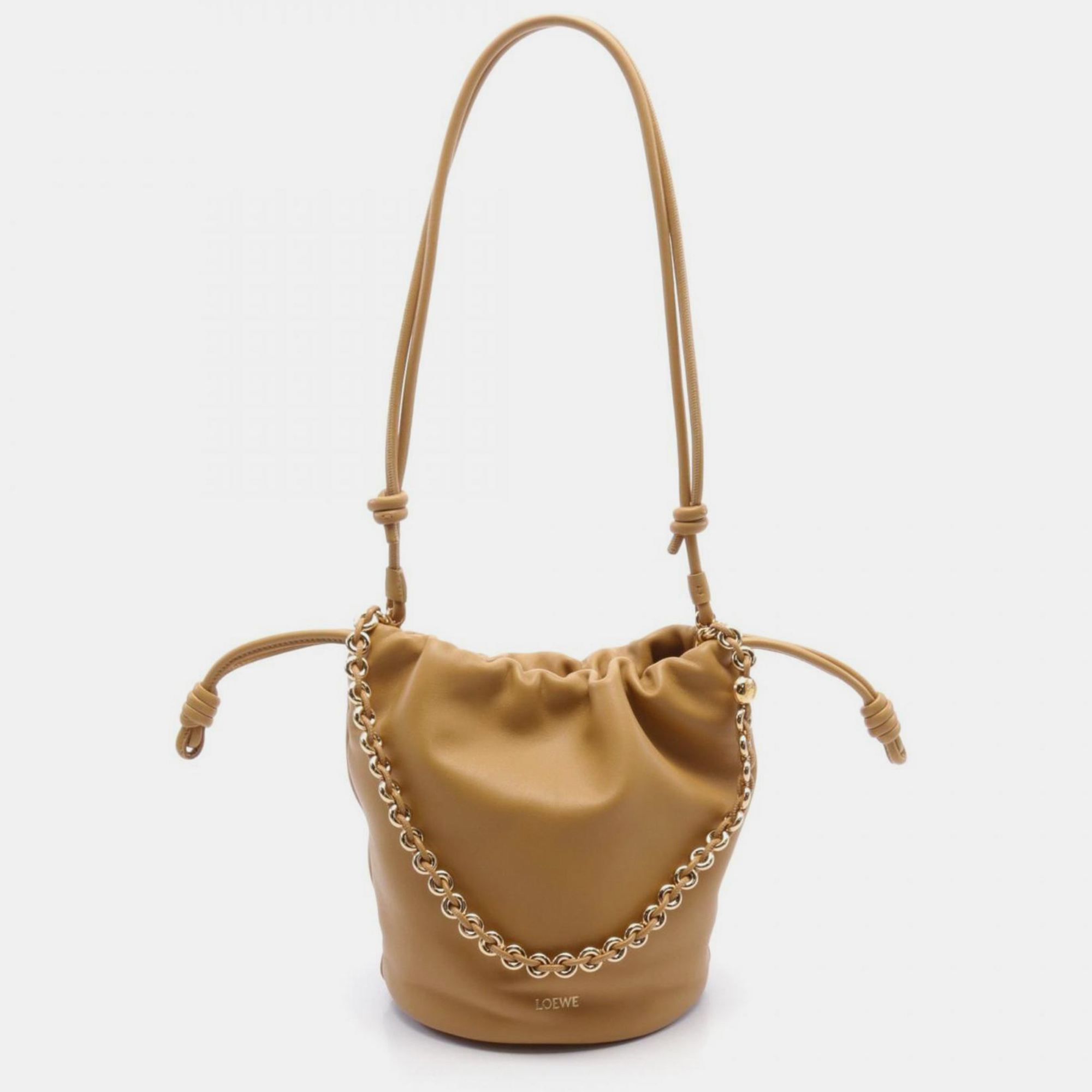 

Loewe Leather Brown Flamenco Purse Bucket Bag