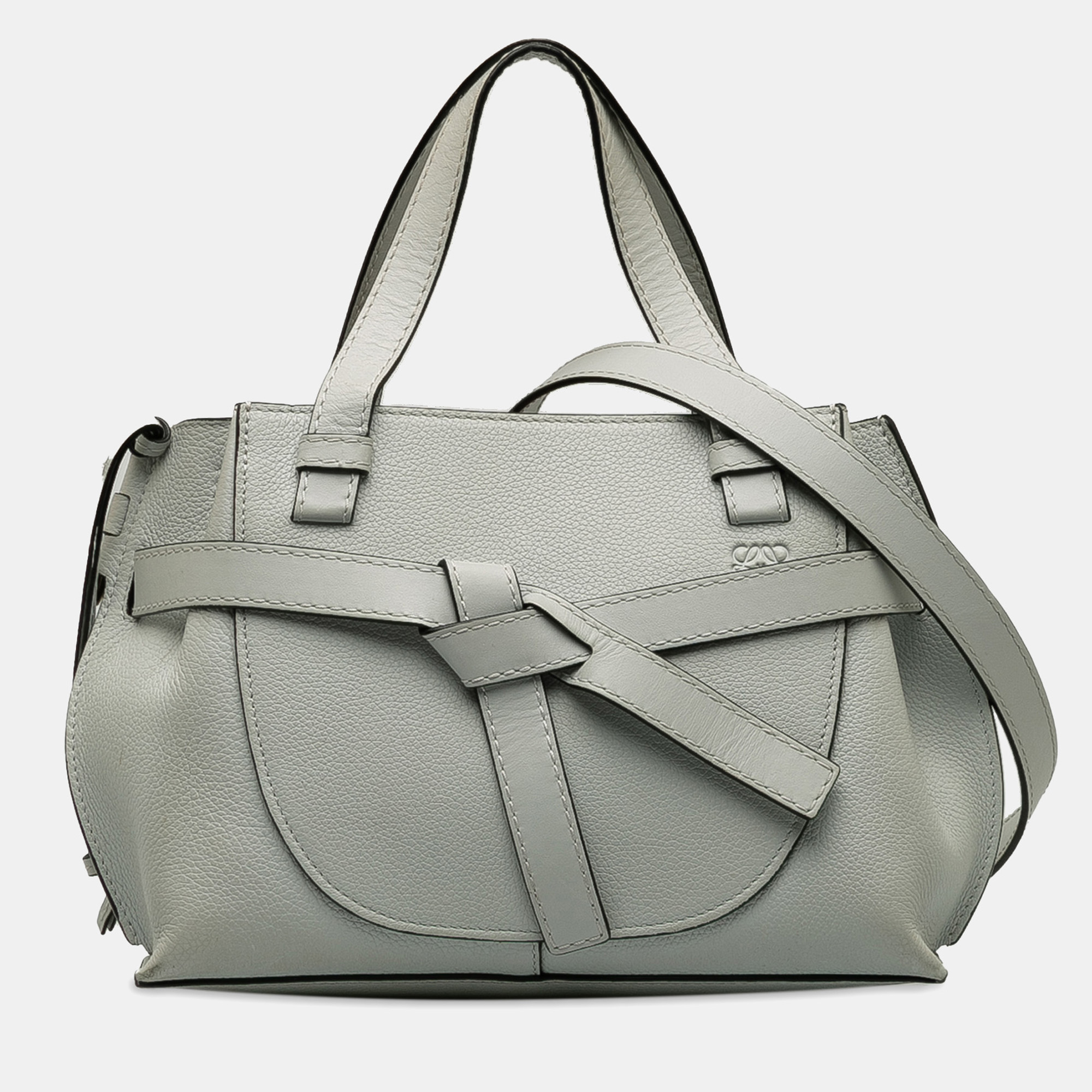 

Loewe Grey Leather Loewe Mini Gate Top Handle Satchel