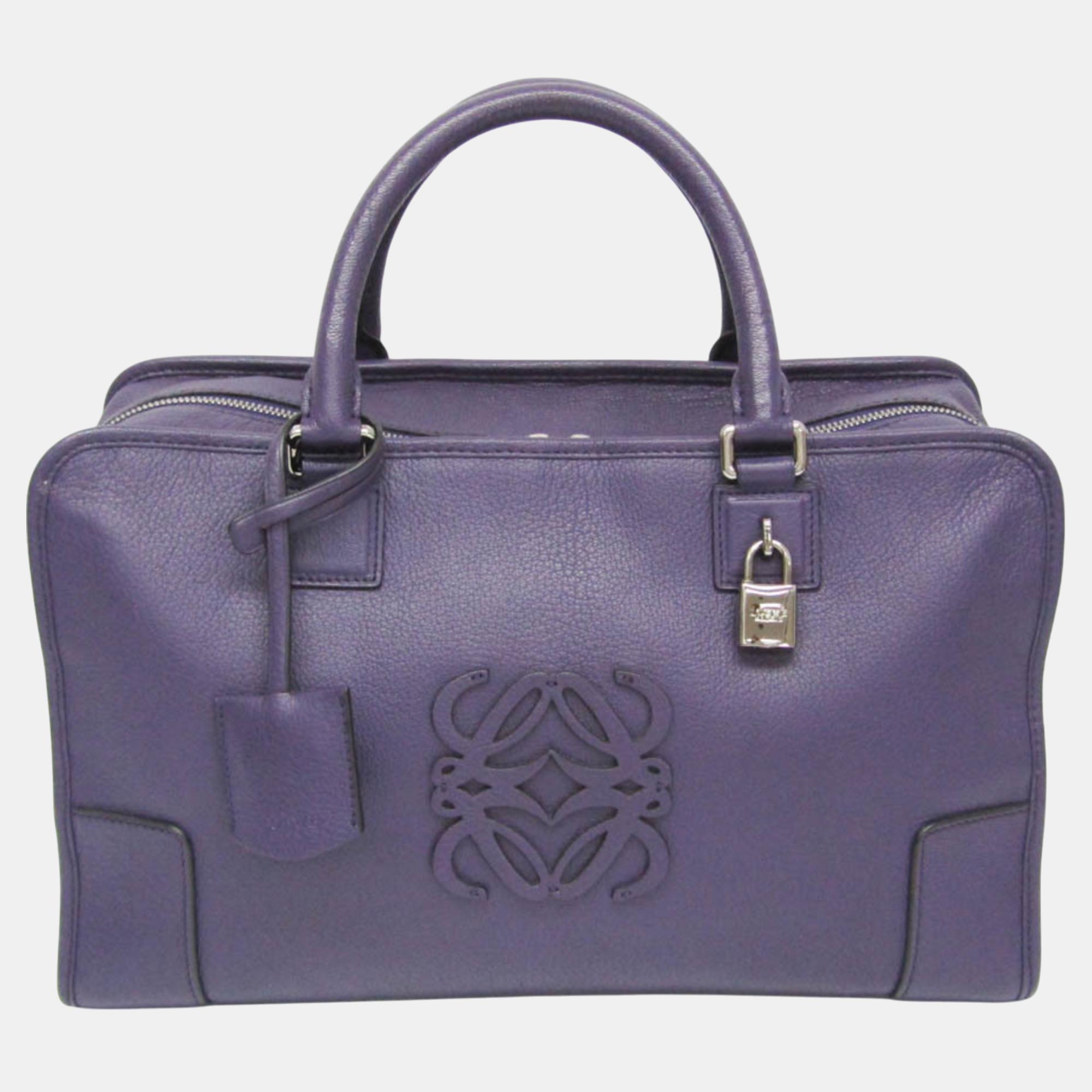 

Loewe Purple Leather Amazona 36 Handbag