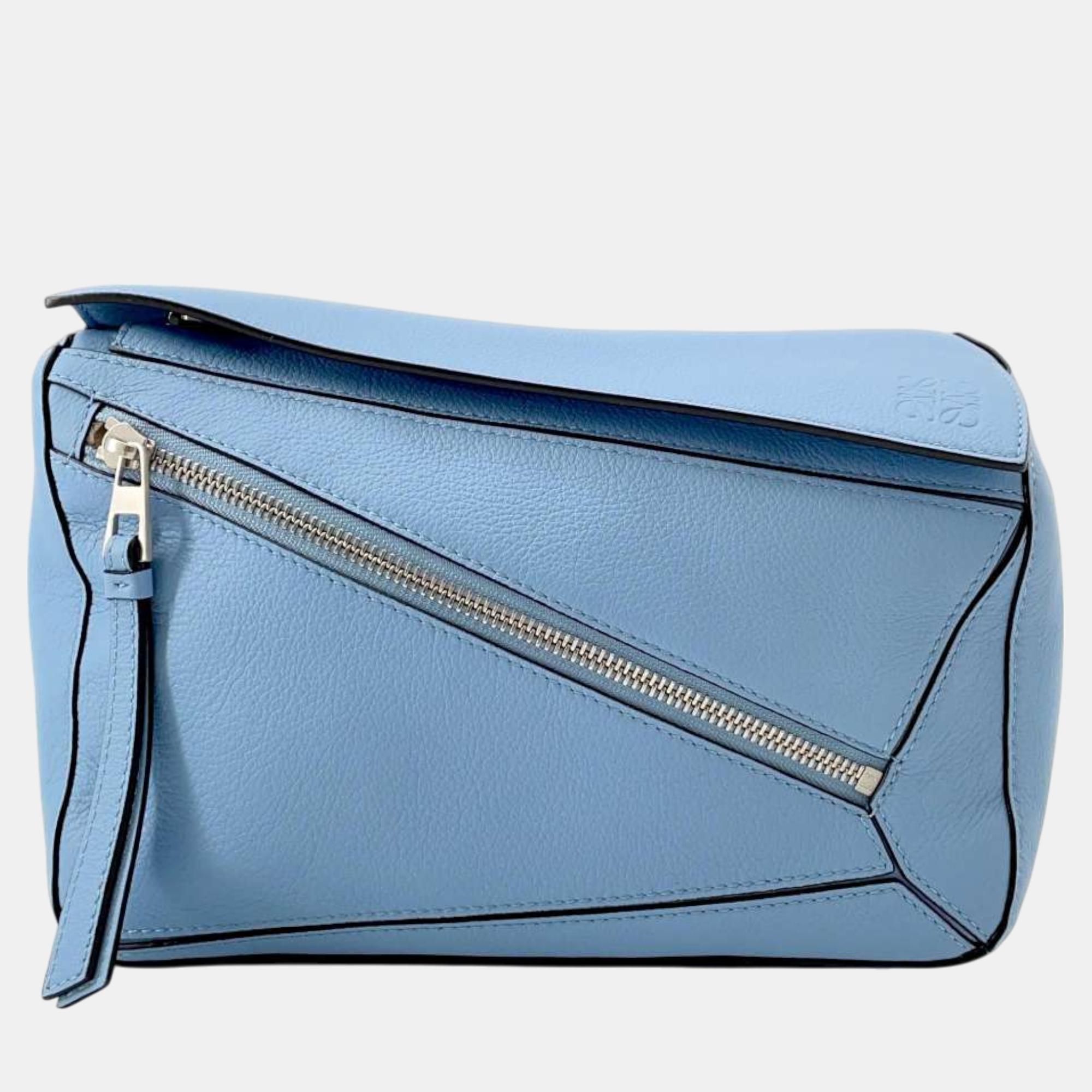 

Loewe Light Blue Leather Small Puzzle Bumbag