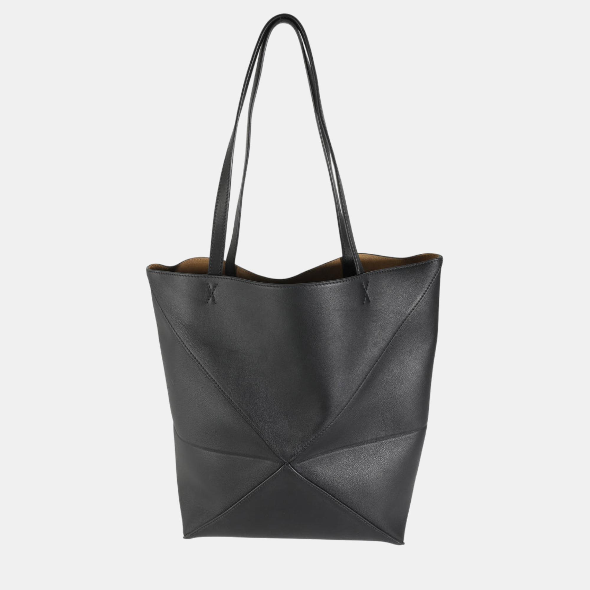 

Loewe Black Shiny Calfskin Medium Puzzle Tote