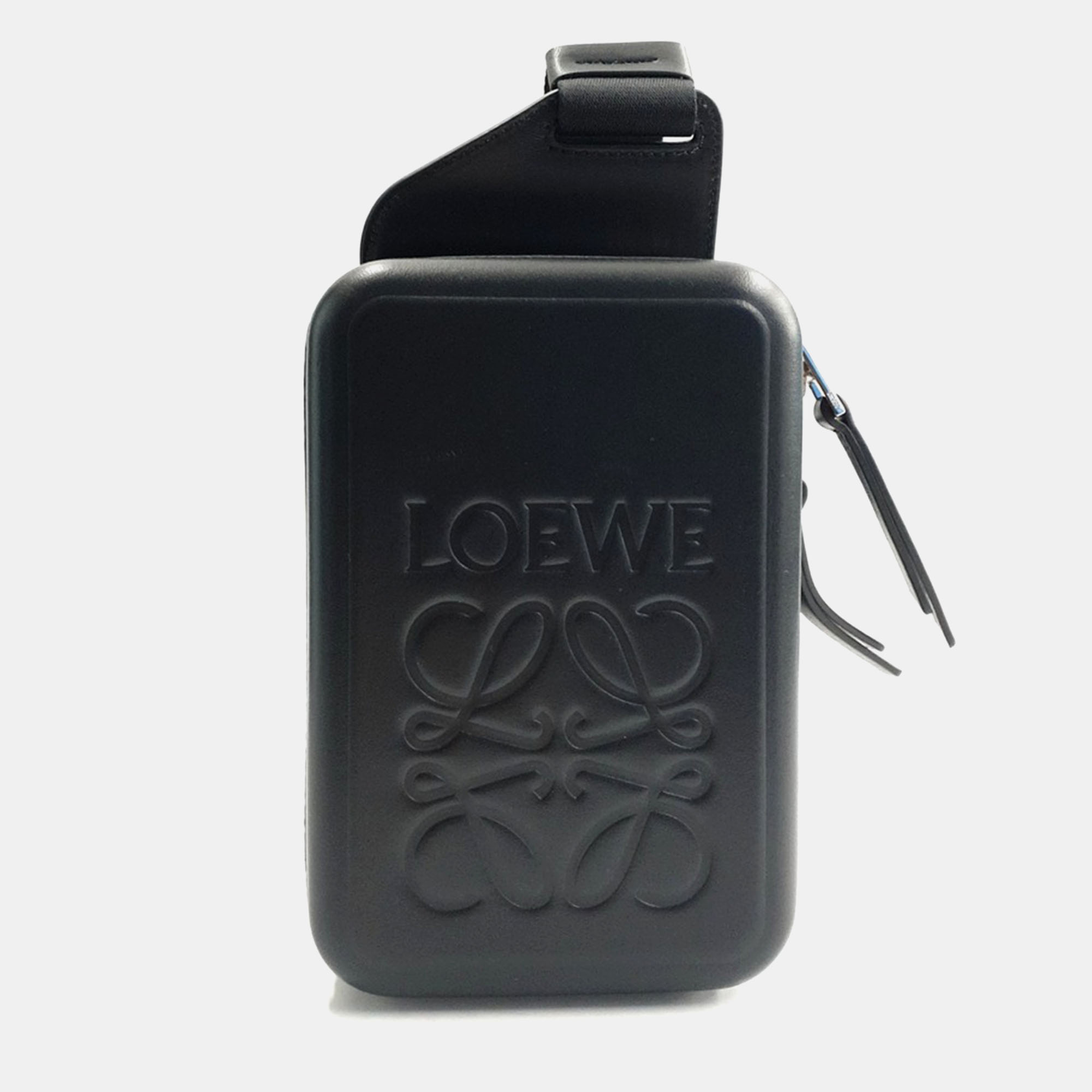 

Loewe Black Leather Molded Slingback Bag