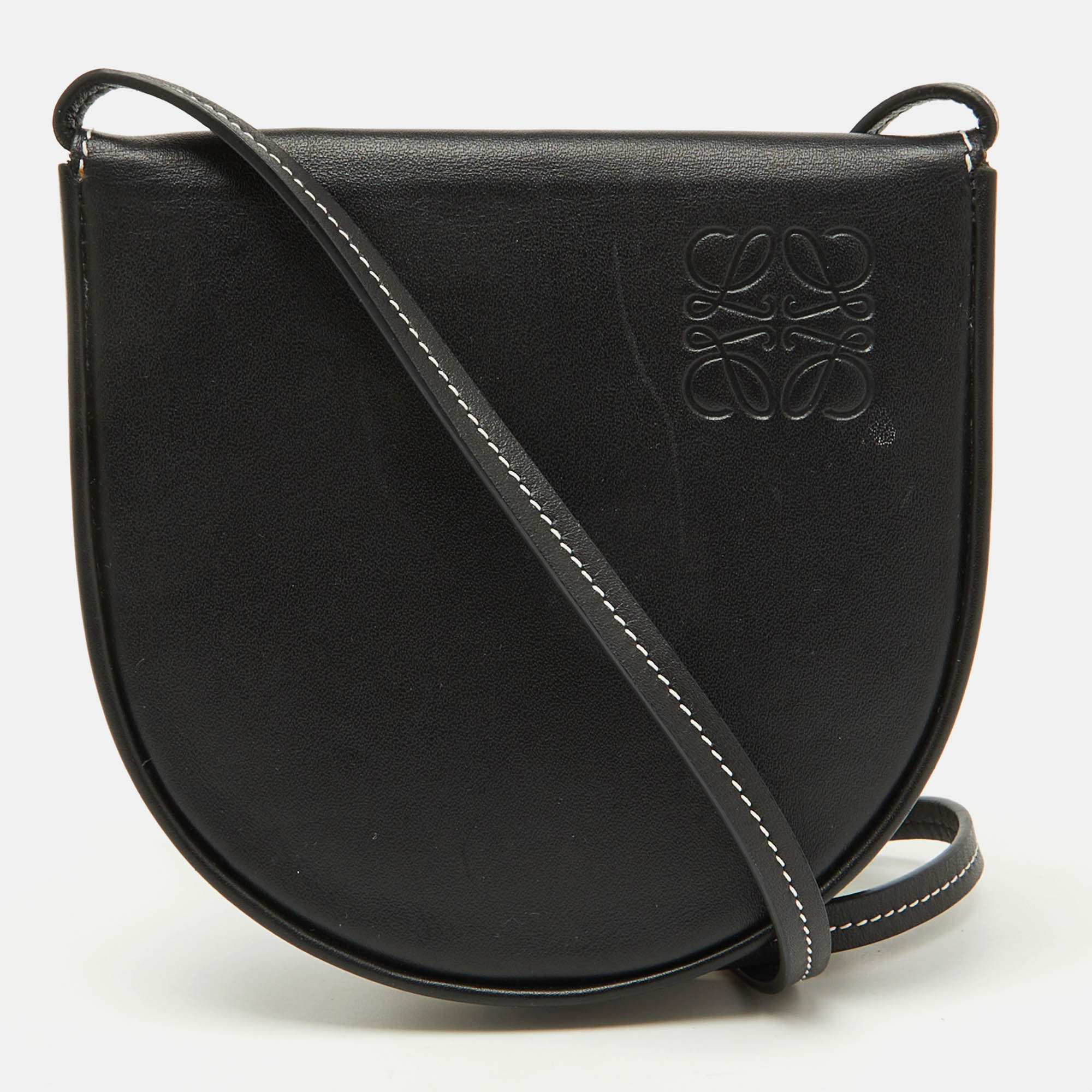 

Loewe Black Leather Small Heel Crossbody Bag