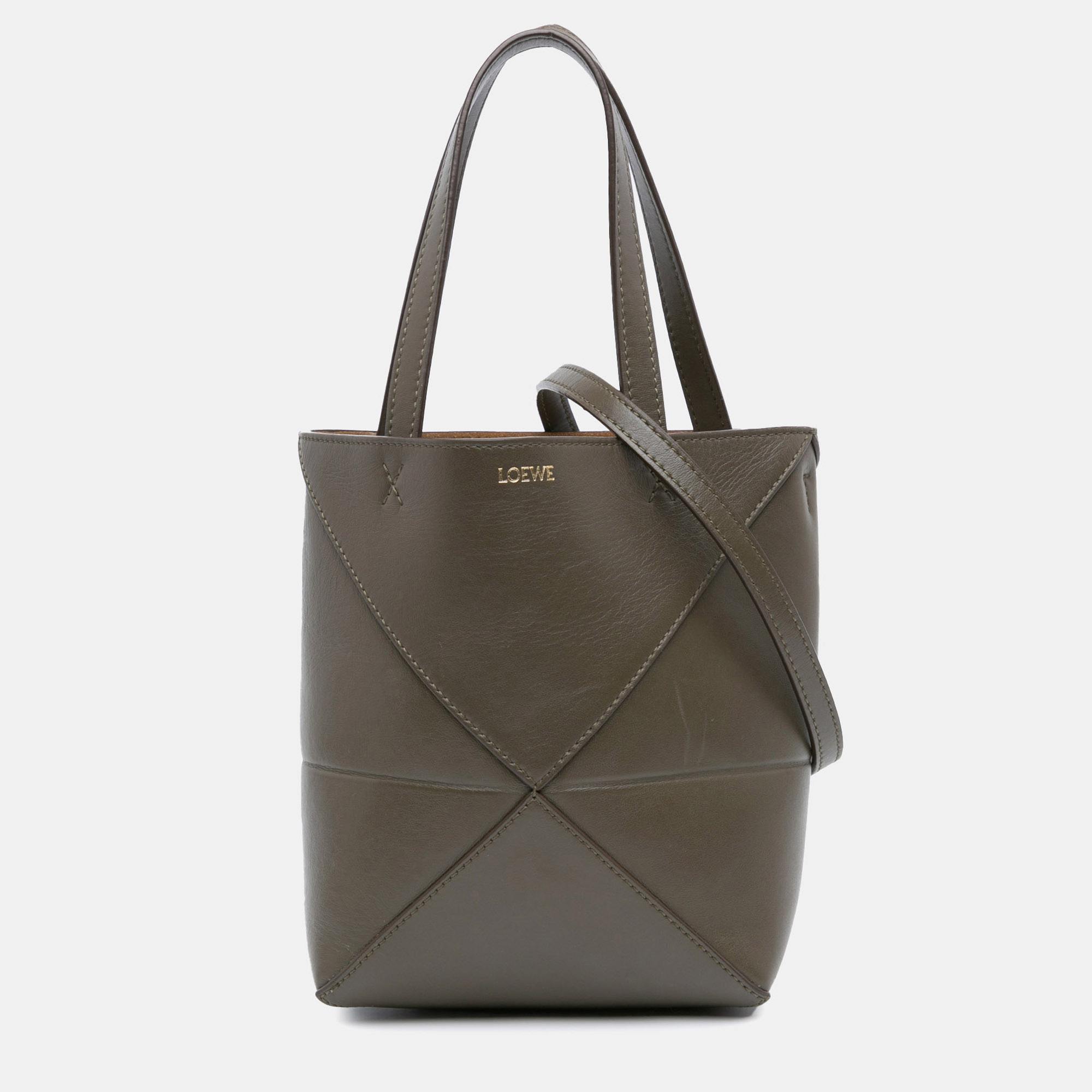 

Loewe Brown Mini Leather Puzzle Fold Tote