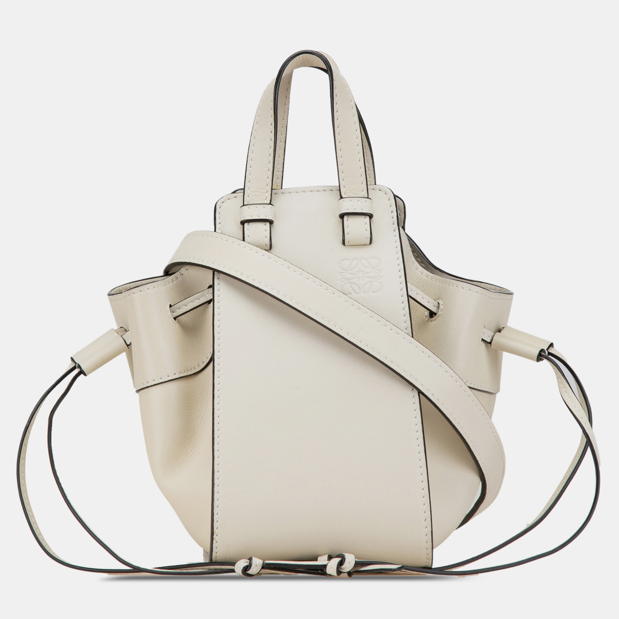 

Loewe White Mini Leather Hammock Bag