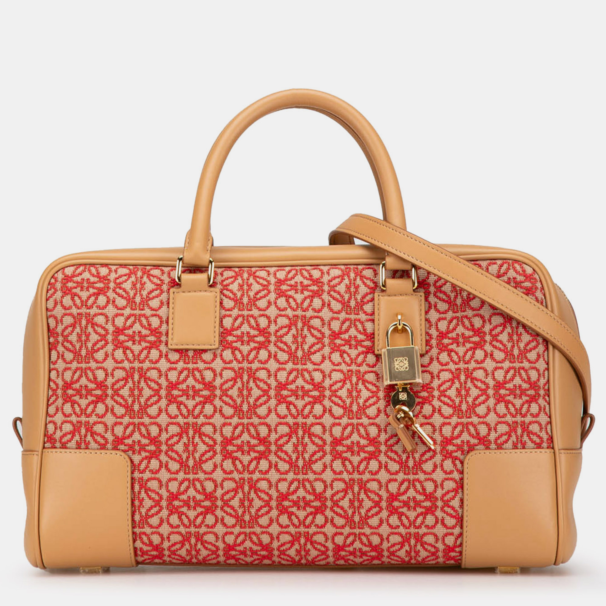 

Loewe Beige Red Canvas Amazona 28