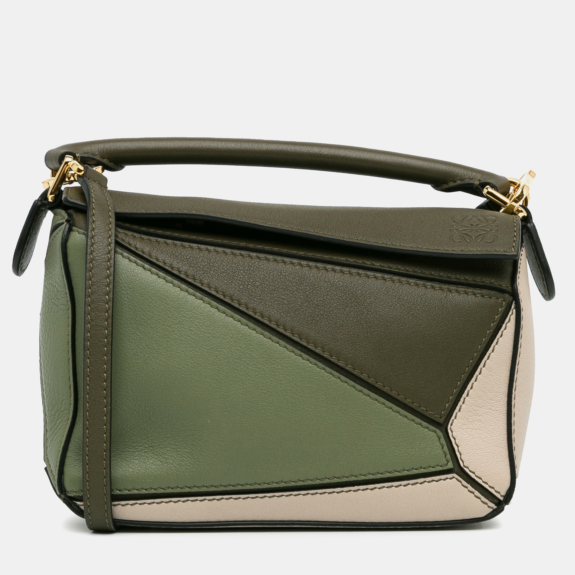 

Loewe Green Mini Tricolor Puzzle Bag