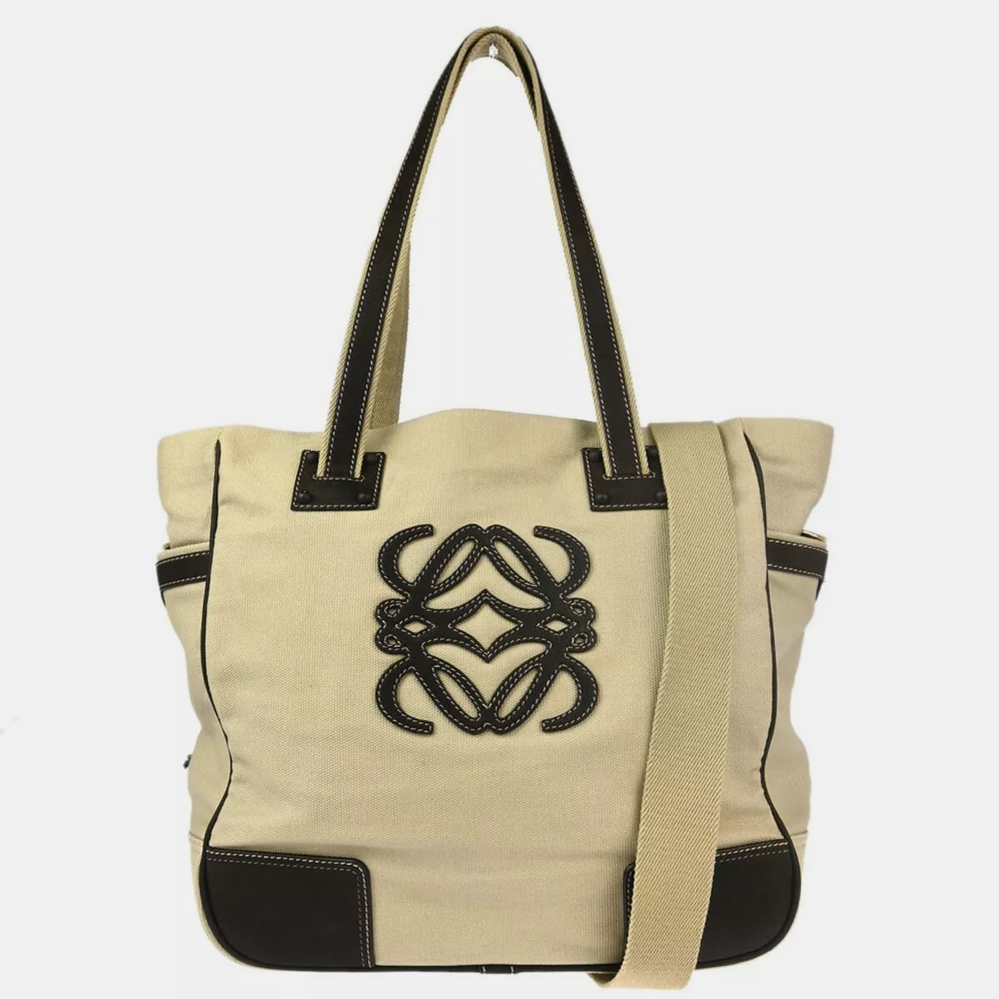 

Loewe Beige Canvas 2way Tote Handbag