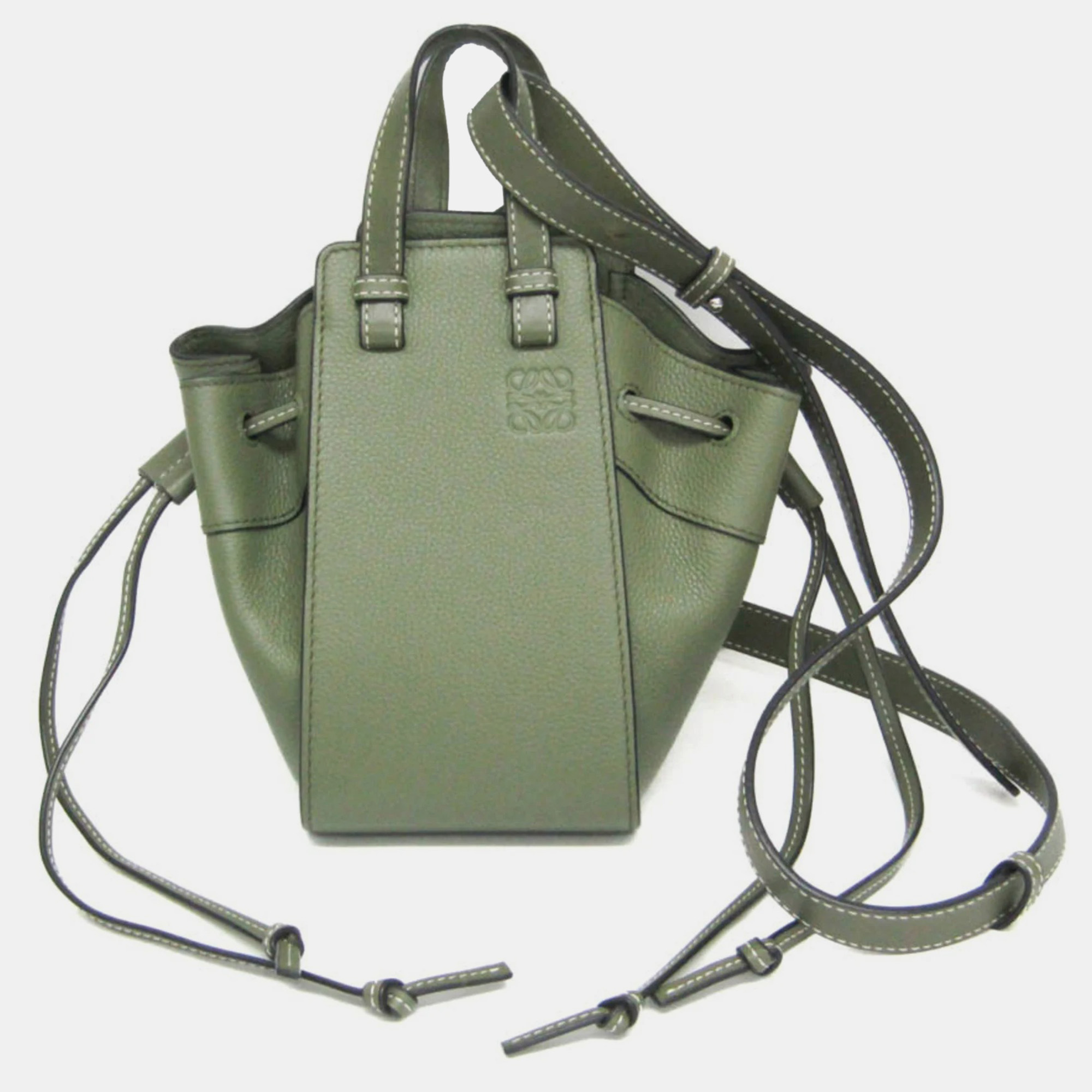 

Loewe Green Leather Hammock Drawstring Mini Shoulder Bag