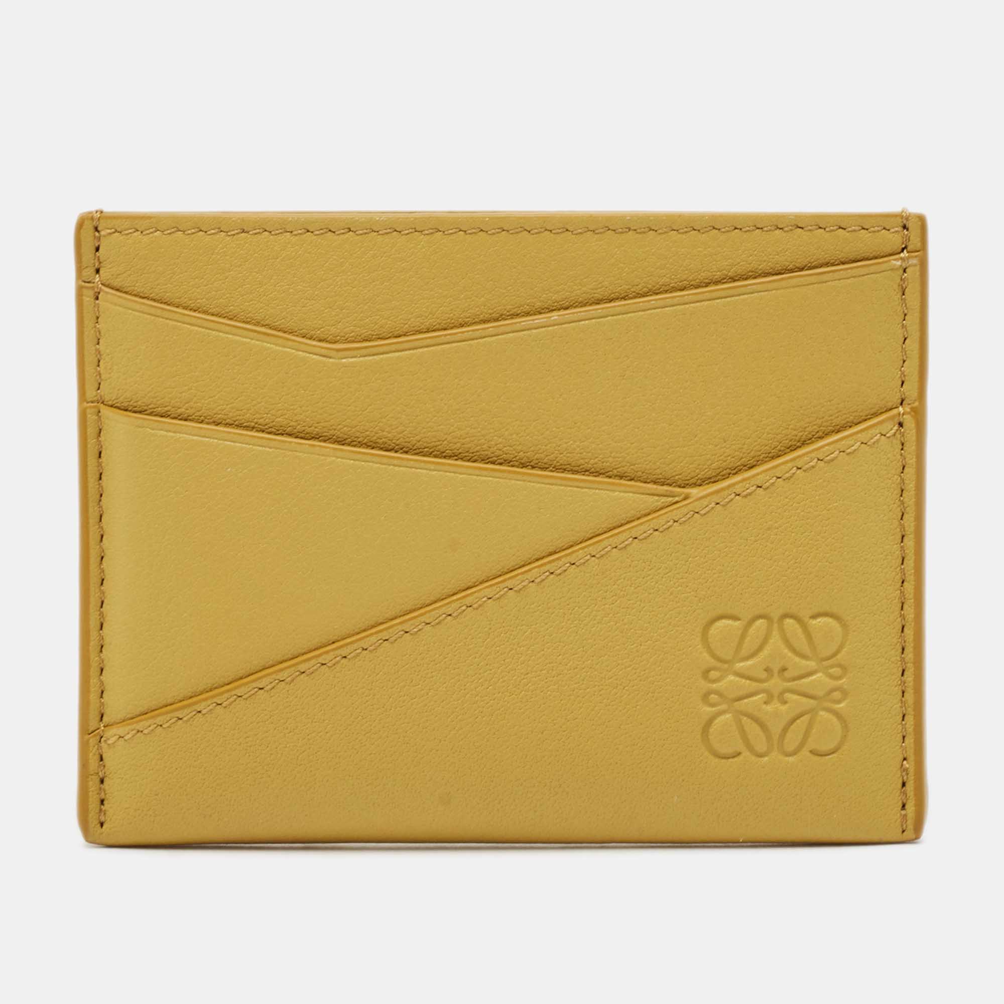 

Loewe Mustard Leather Puzzle Edge Card Holder, Yellow