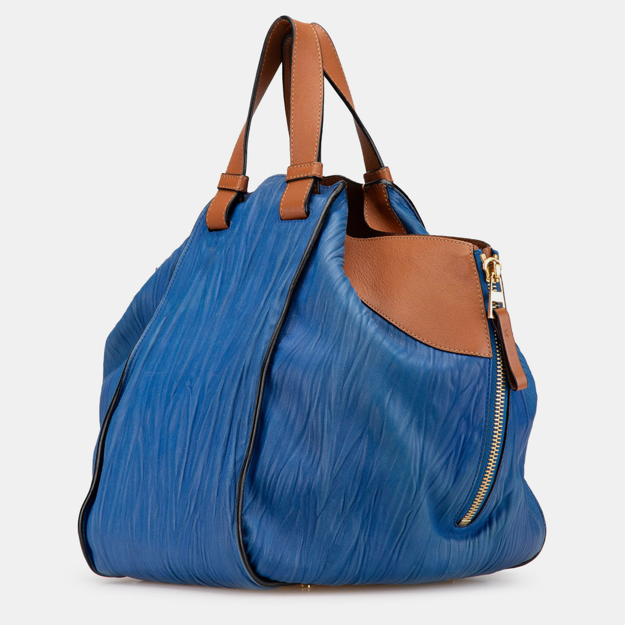 Loewe Blue Large Bicolor Leather Hammock Bag 