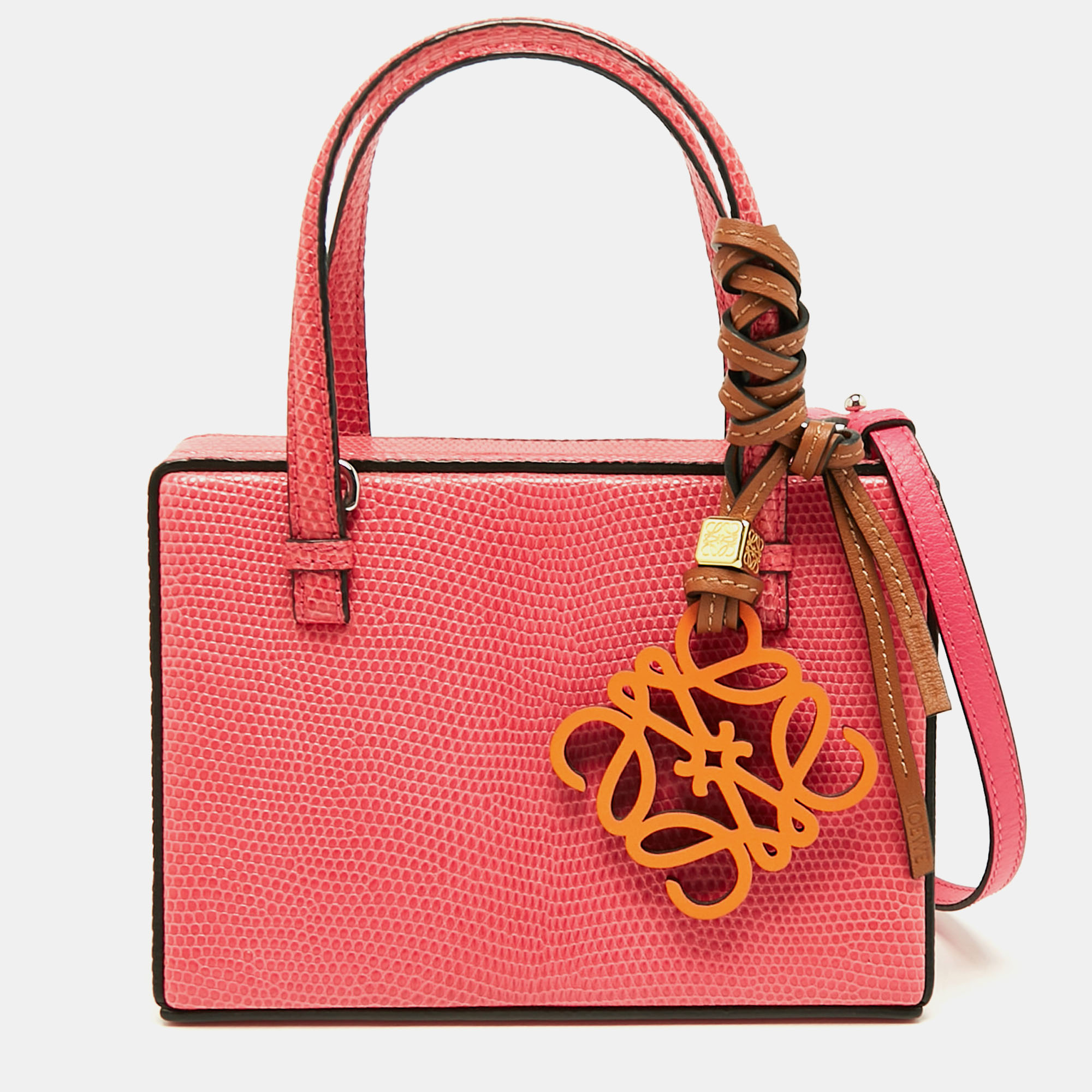 

Loewe Pink Lizard Postal Frame Satchel