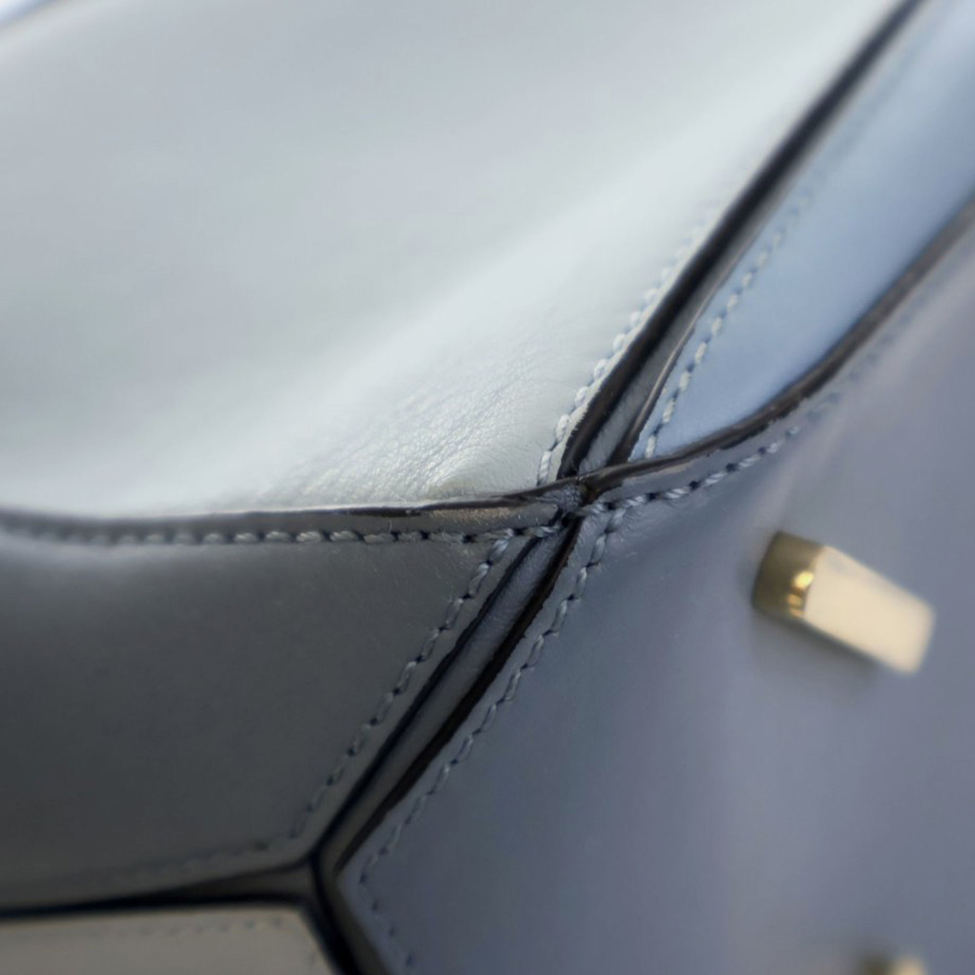 Loewe Blue Medium Tricolor Calfskin Puzzle Satchel 