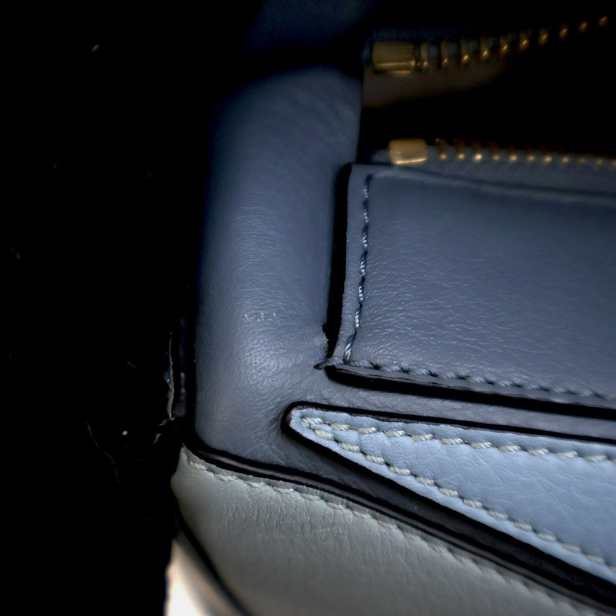 Loewe Blue Medium Tricolor Calfskin Puzzle Satchel 