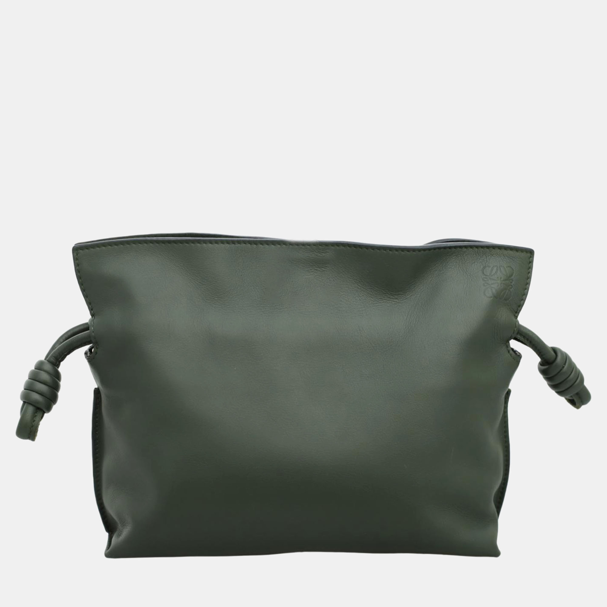 

Loewe Dark Green Leather Mini Flamenco Clutch