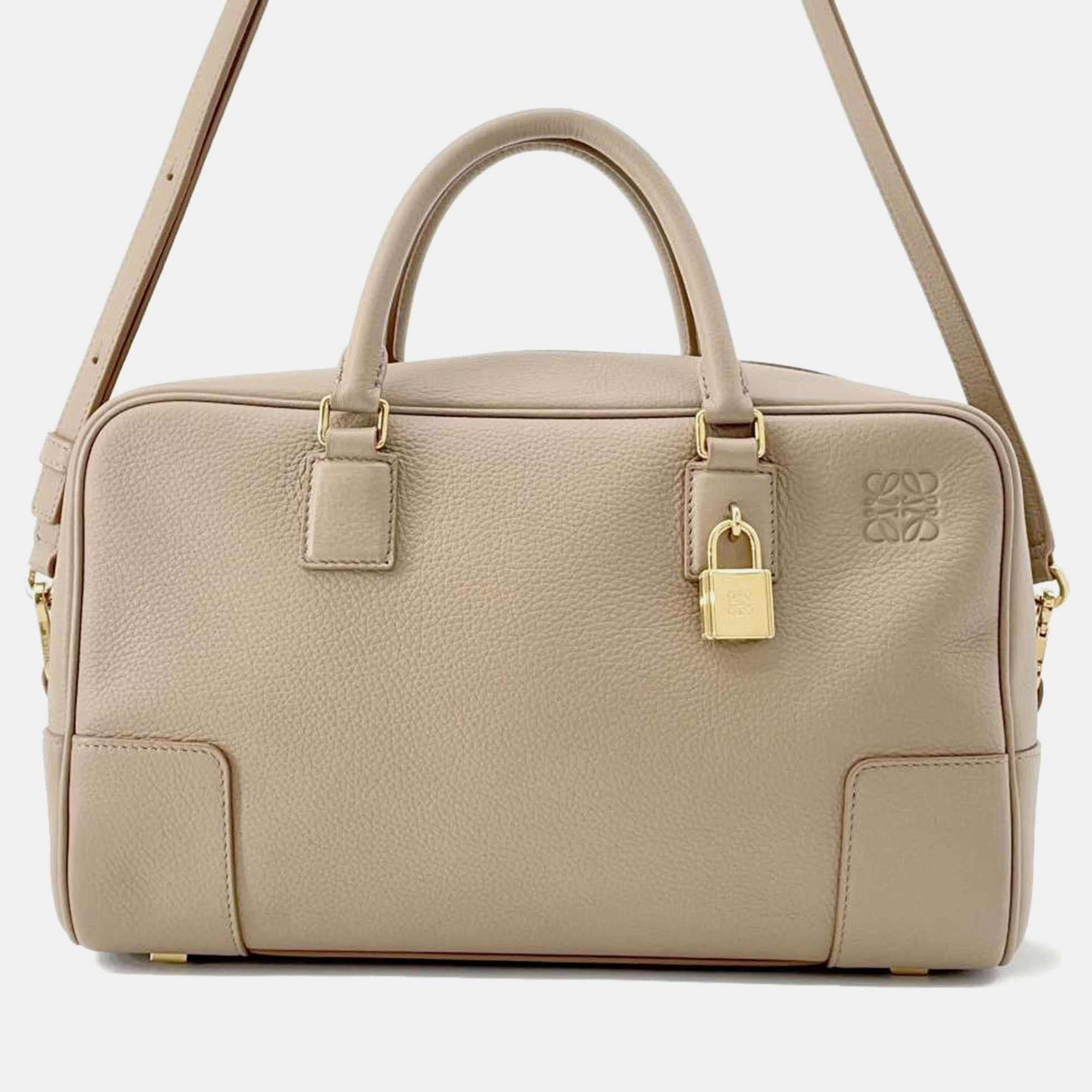 

Loewe Beige Leather Amazona 28 Satchel Bag