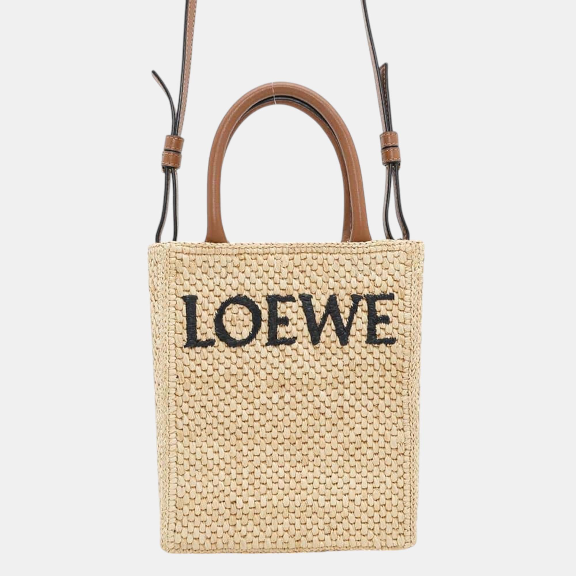 

Loewe handbag Natural Raffia Leather, Beige