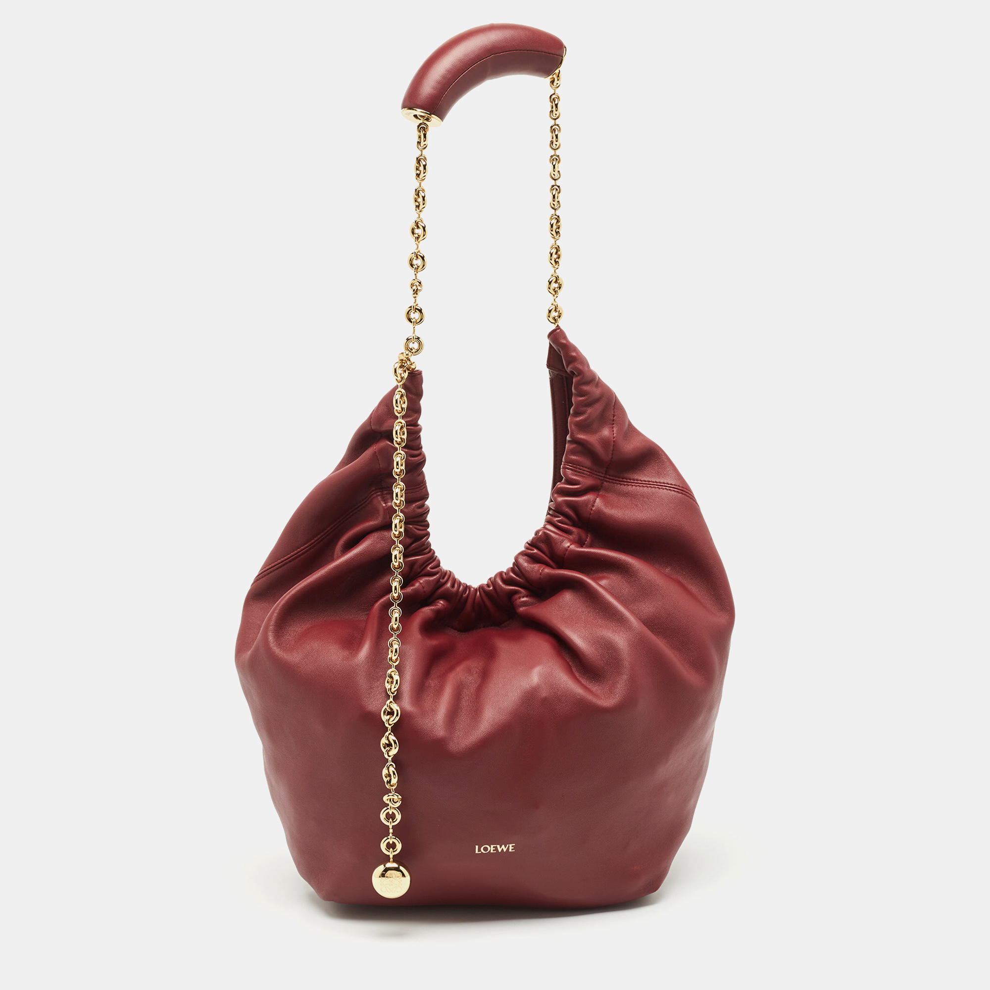 

Loewe Burgundy Leather  Squeeze Shoulder Bag