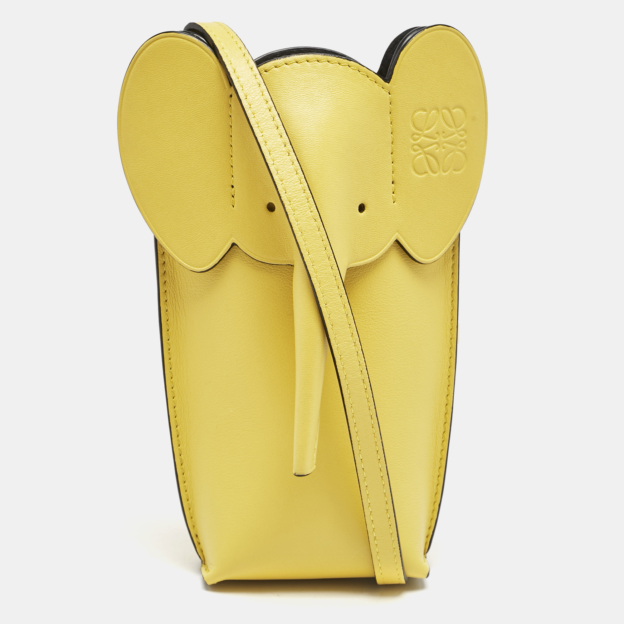 

Loewe Yellow Leather Elephant Pocket Crossbody Bag