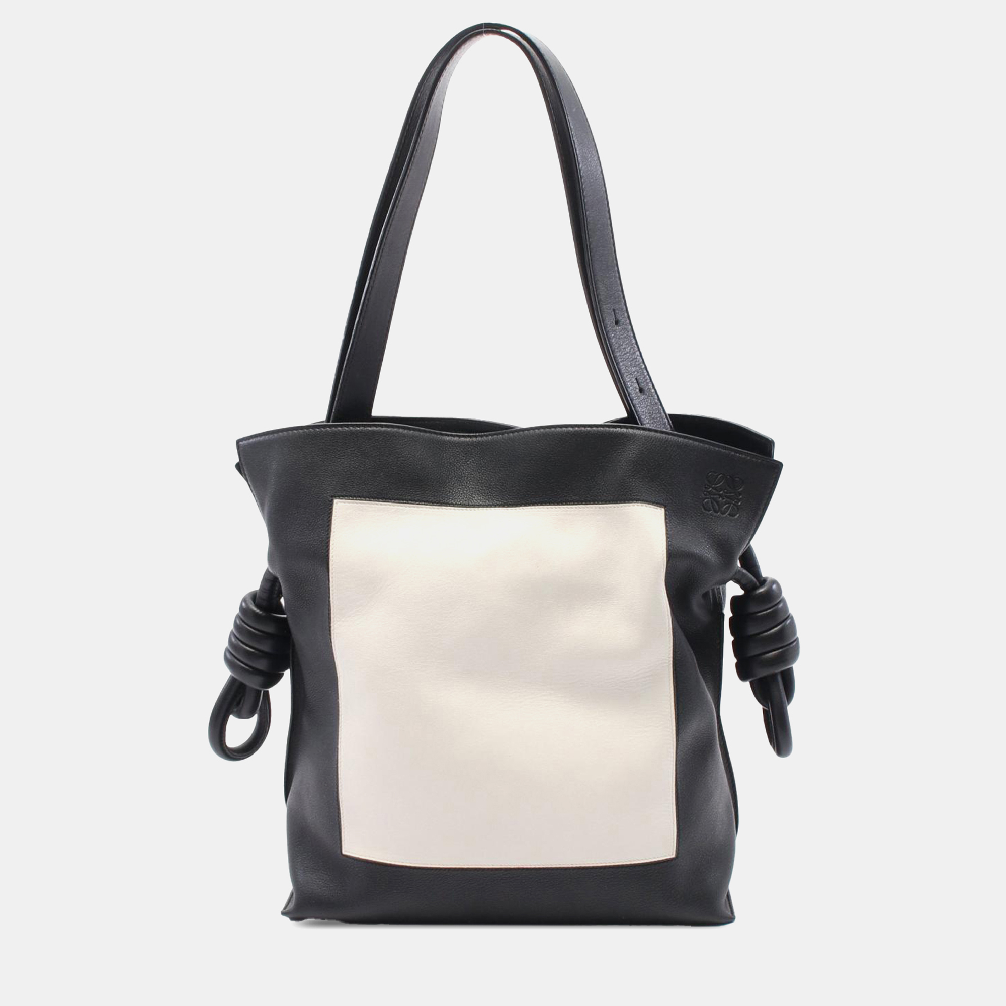 

Loewe Black/White Bicolor Calfskin Flamenco Knot Tote