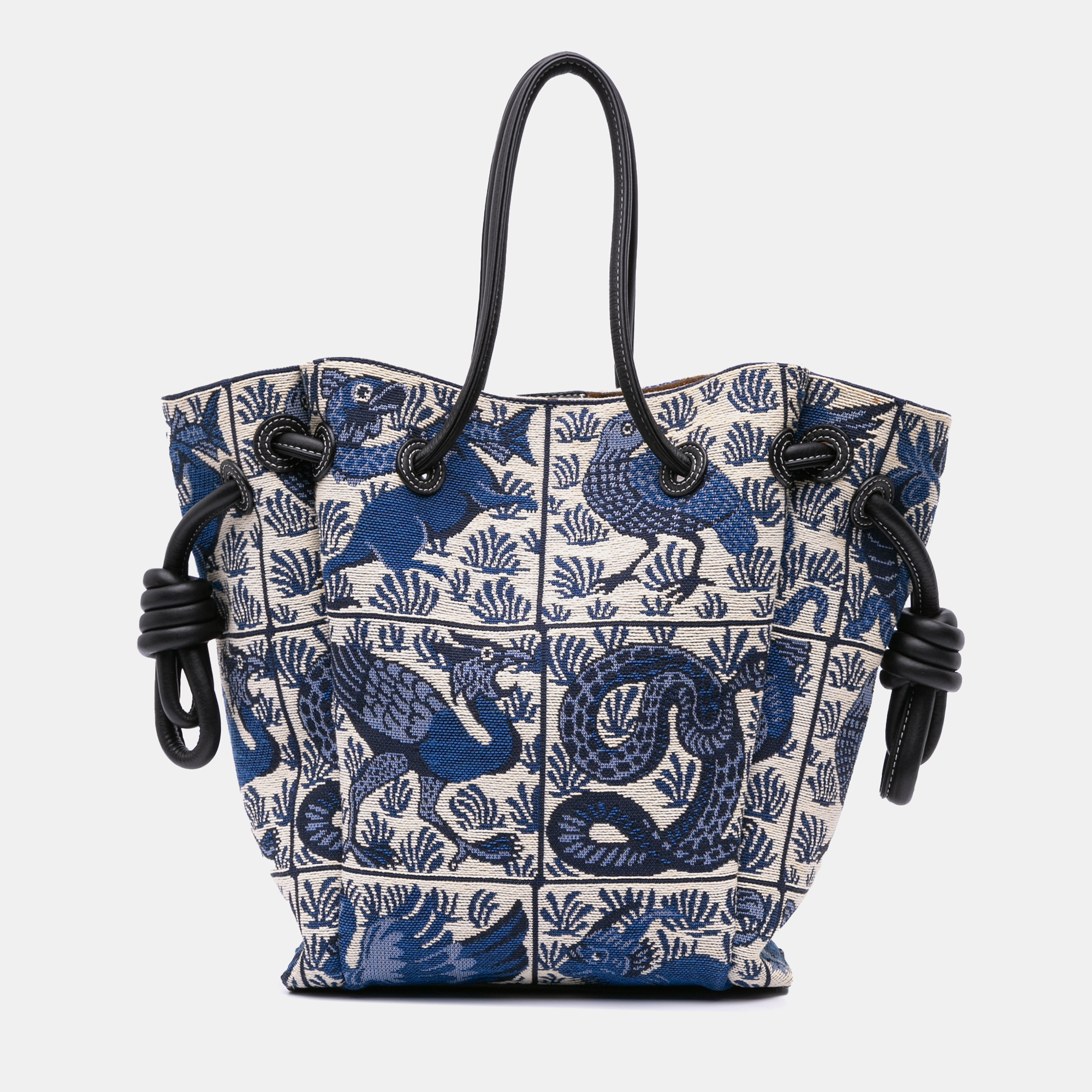 

Loewe Blue Canvas William de Morgan Small Flamenco Knot Tote