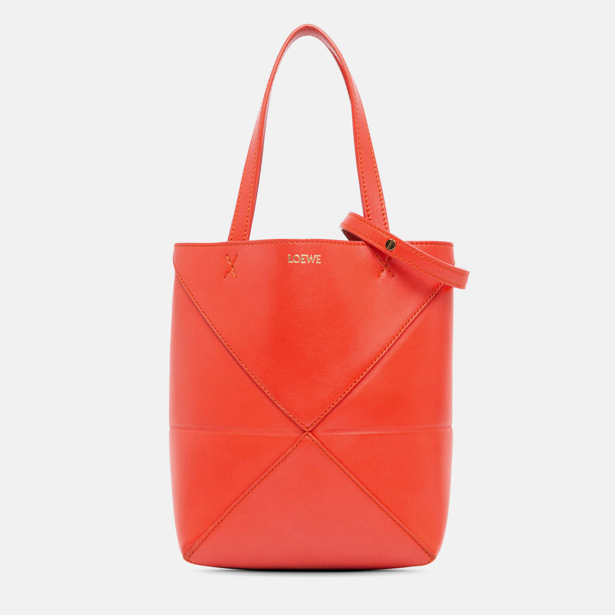 

Loewe Red Mini Calfskin Puzzle Fold Tote
