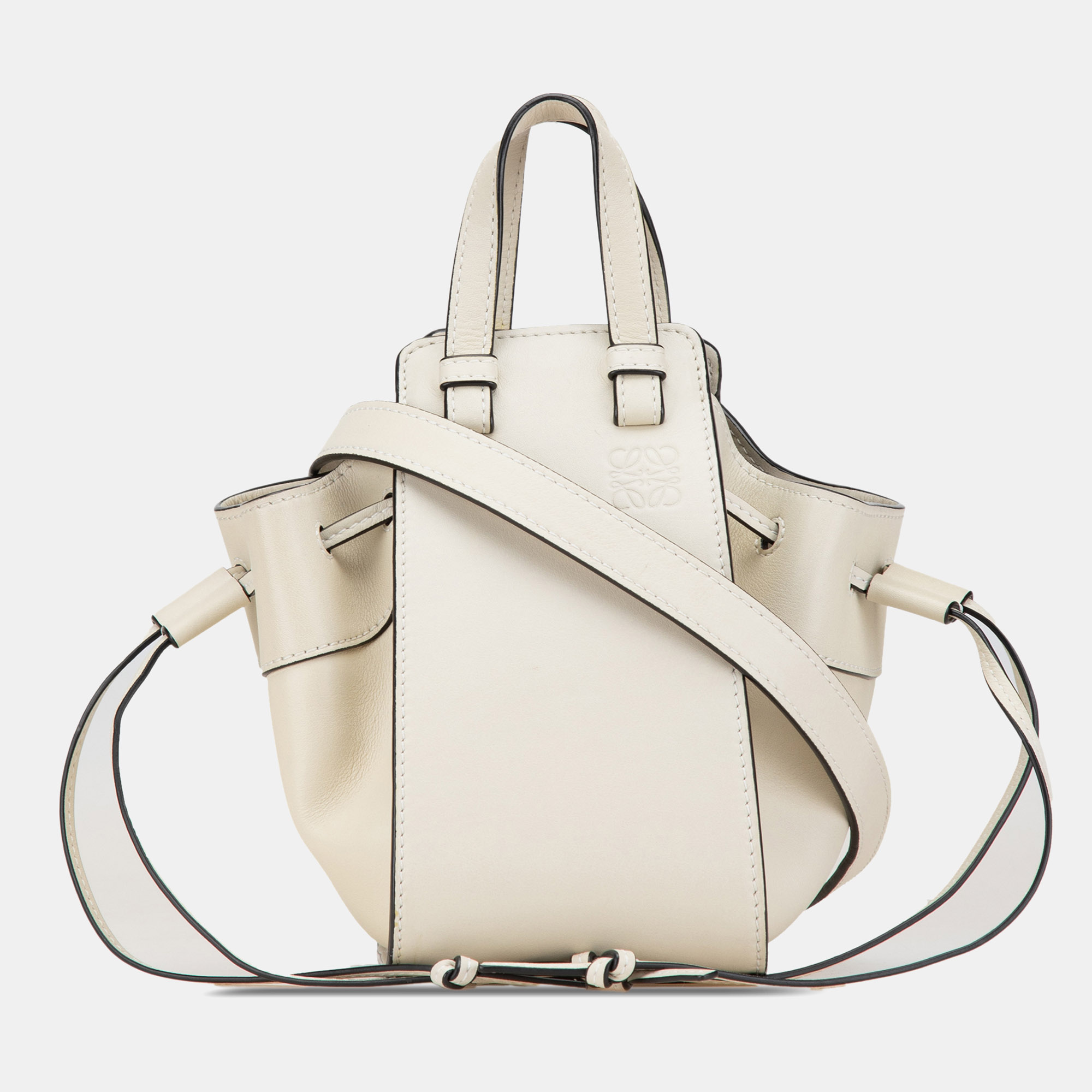 

Loewe White Mini Leather Hammock Bag