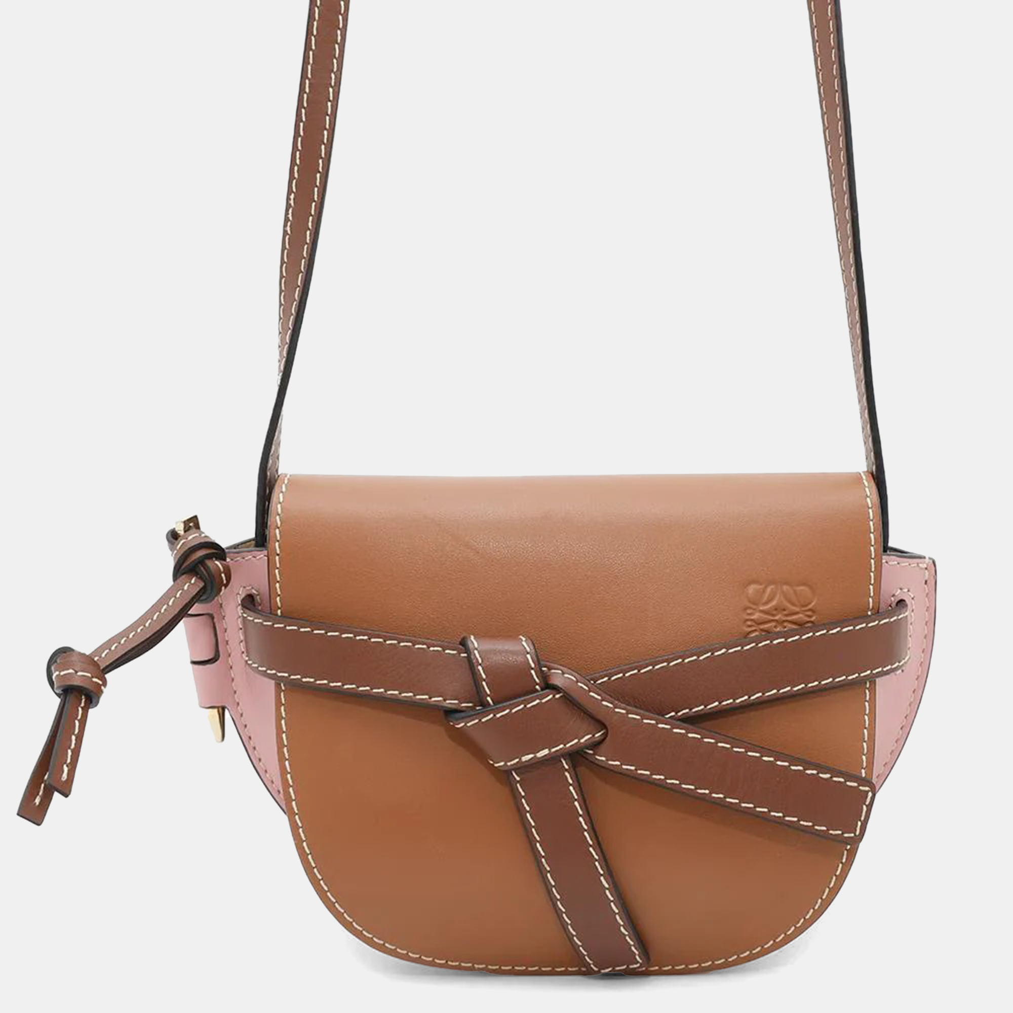 

Loewe Gate Shoulder Bag Brown/Pink Leather Size Mini