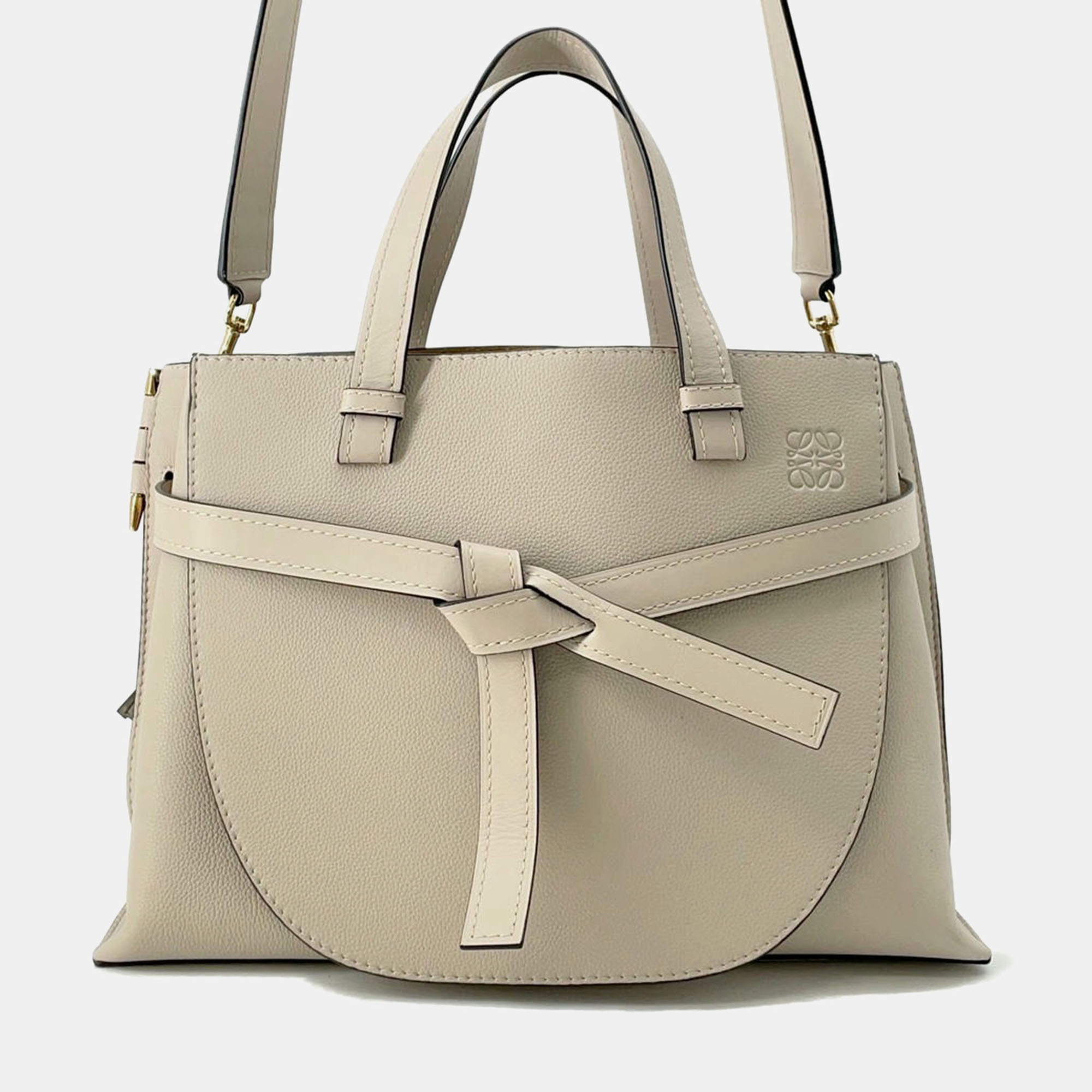

Loewe Gate Top Handle Tote Bag Beige Leather