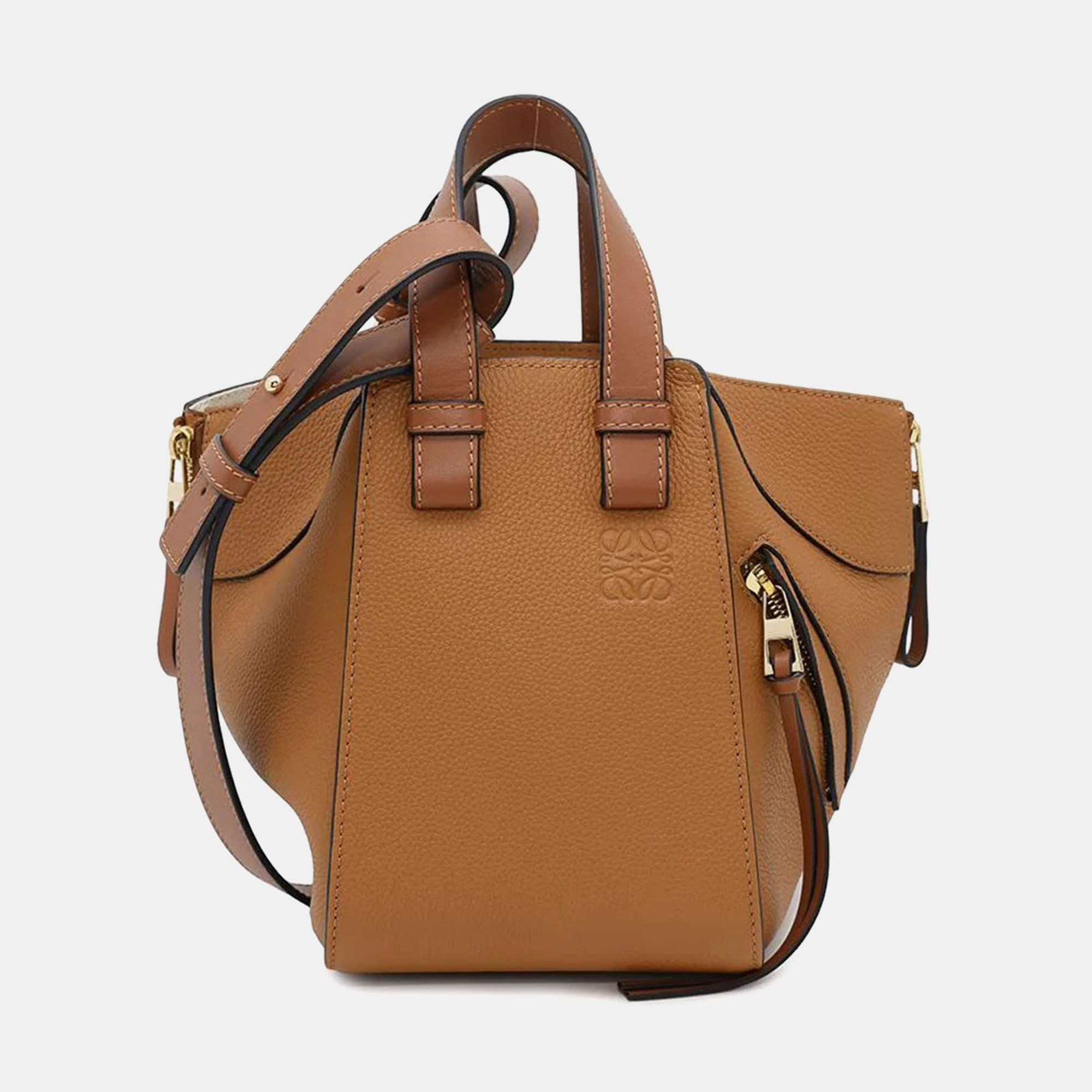 

Loewe Light Caramel Leather Hammock Compact Small Bag, Brown