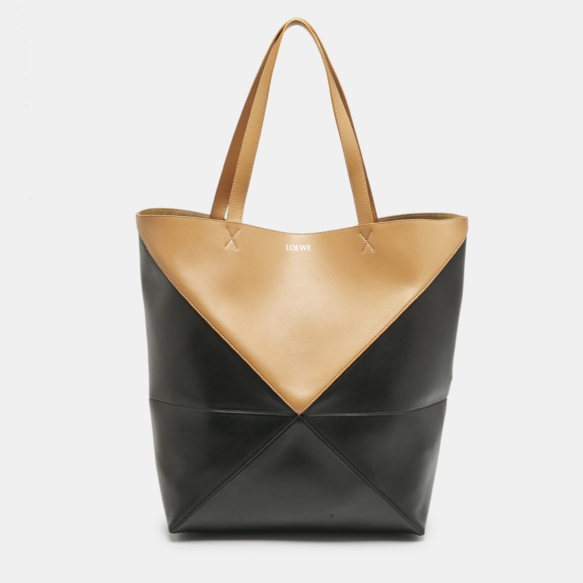

Loewe Black/Brown Leather Puzzle Fold Tote