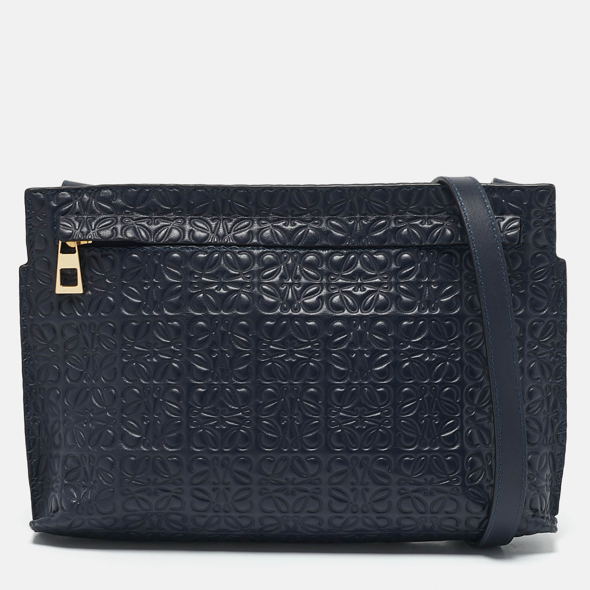 

Loewe Navy Blue Leather Repeat Anagram T Pouch Crossbody Bag