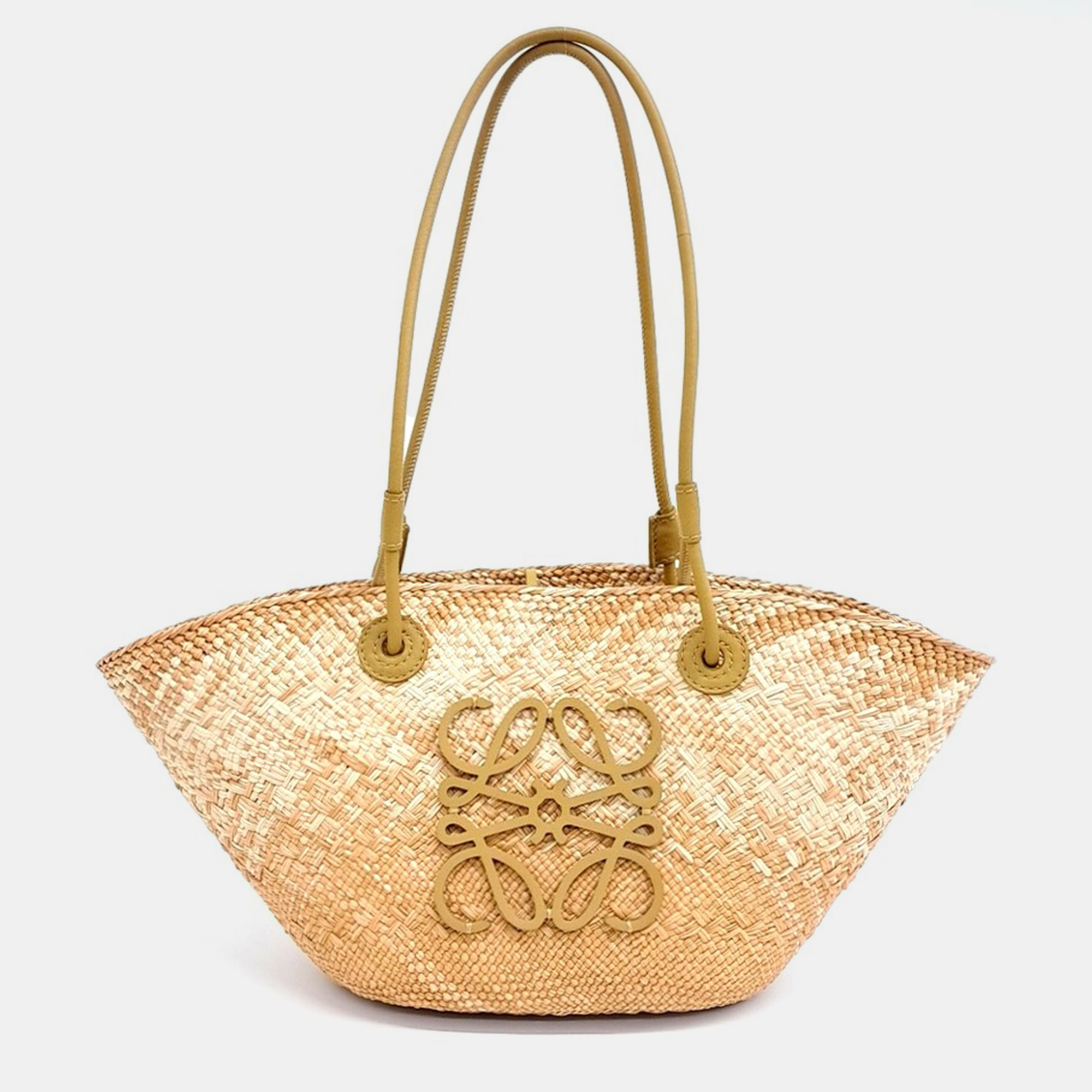 

Loewe Gold Raffia Anagram Basket Small Bag