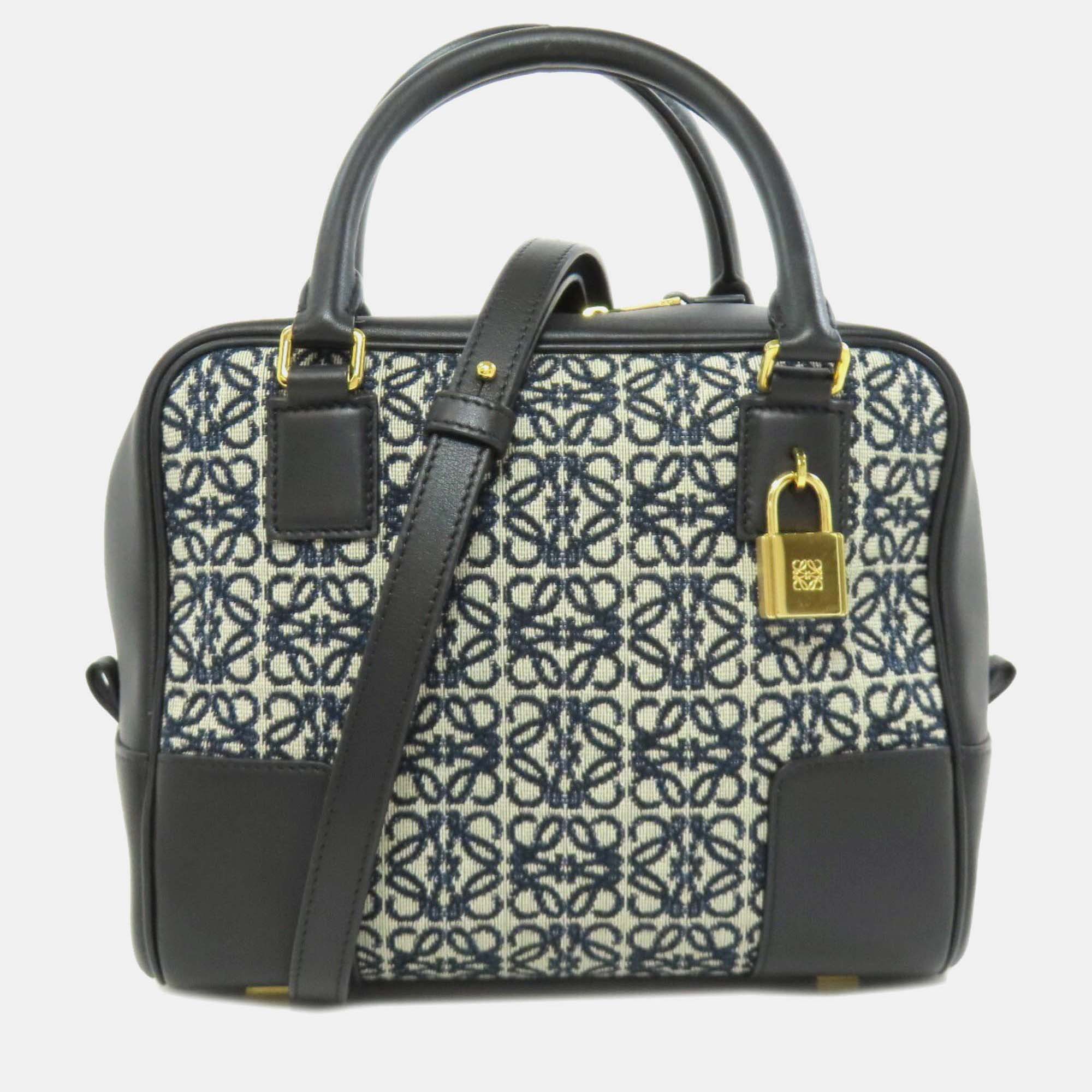 

Loewe Amazona 19 Black Canvas Shoulder Bag