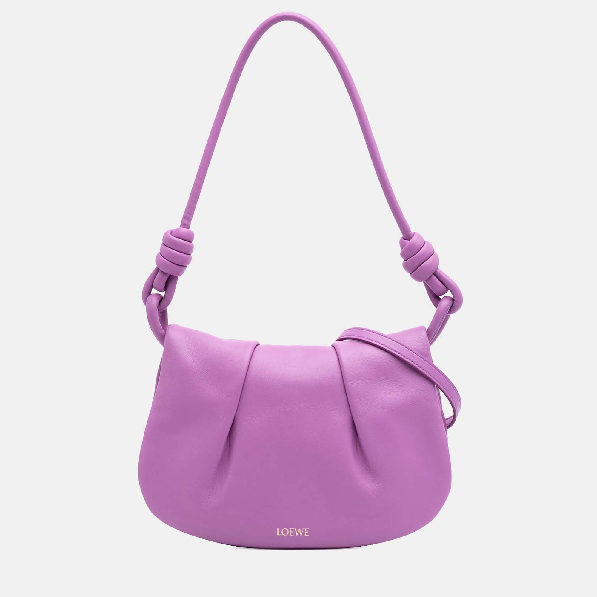 

Loewe Purple Shiny Calfskin Paseo Satchel
