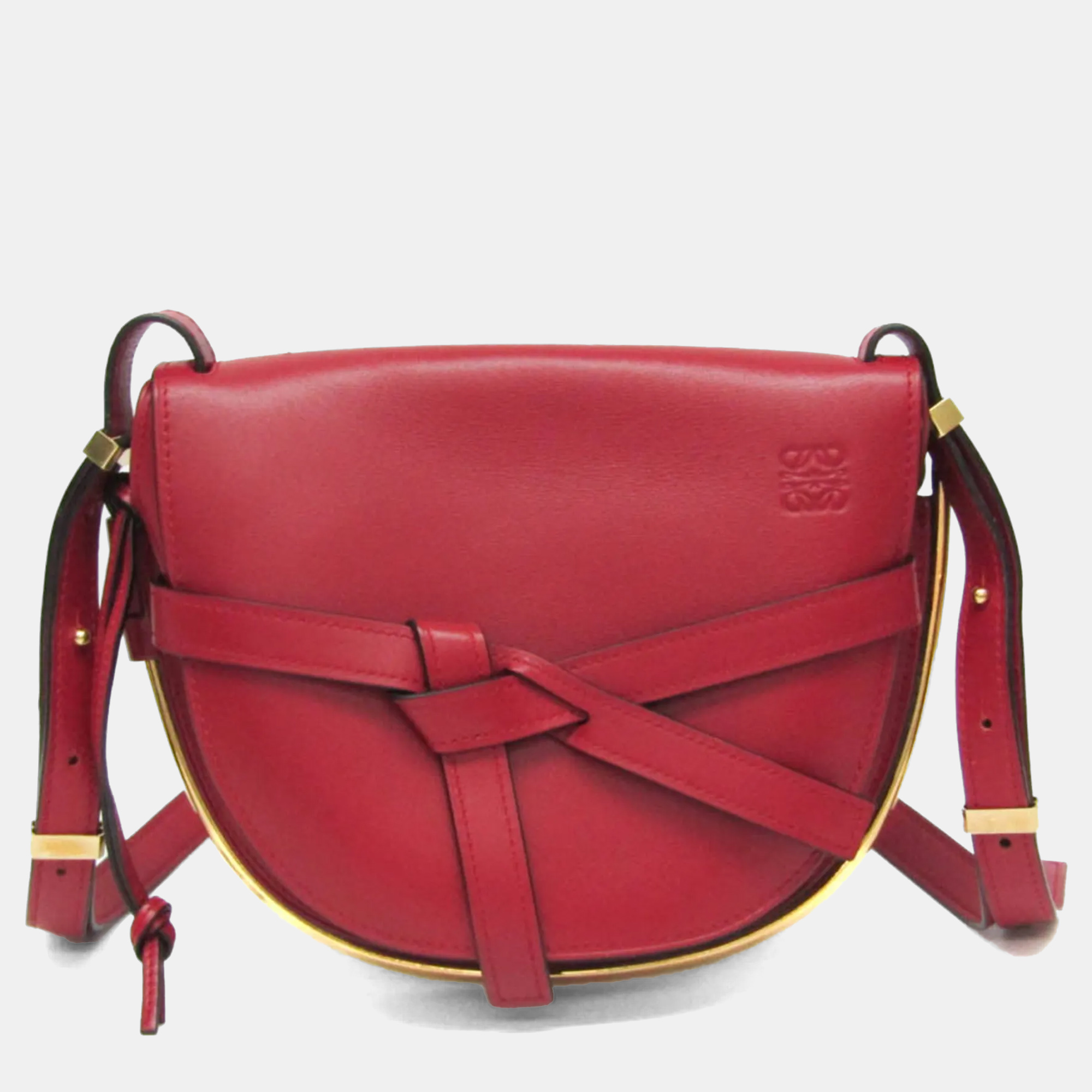 

Loewe Metal Gate Leather Shoulder Bag Red Color