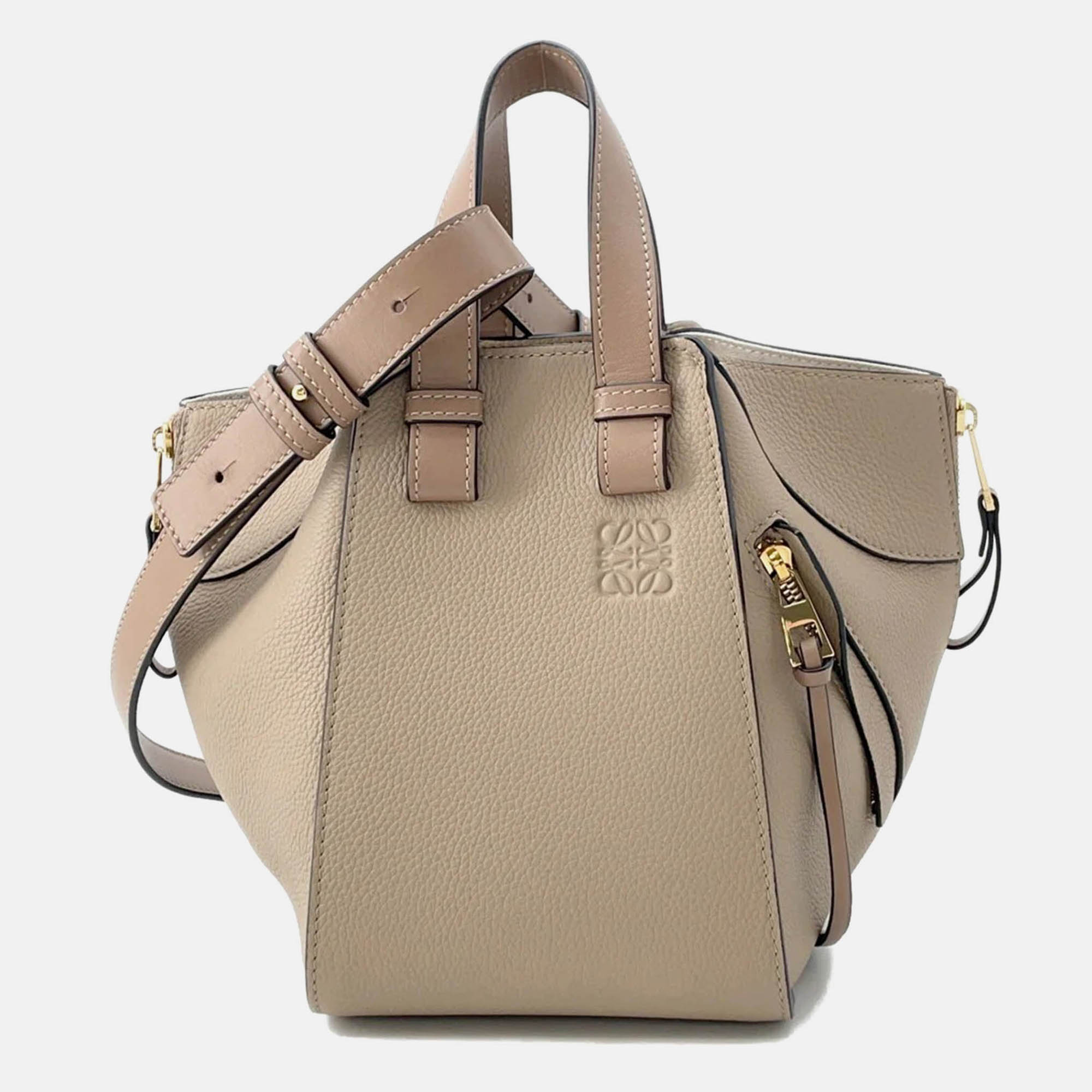 

Loewe Hammock Beige Brown Leather Shoulder Bag