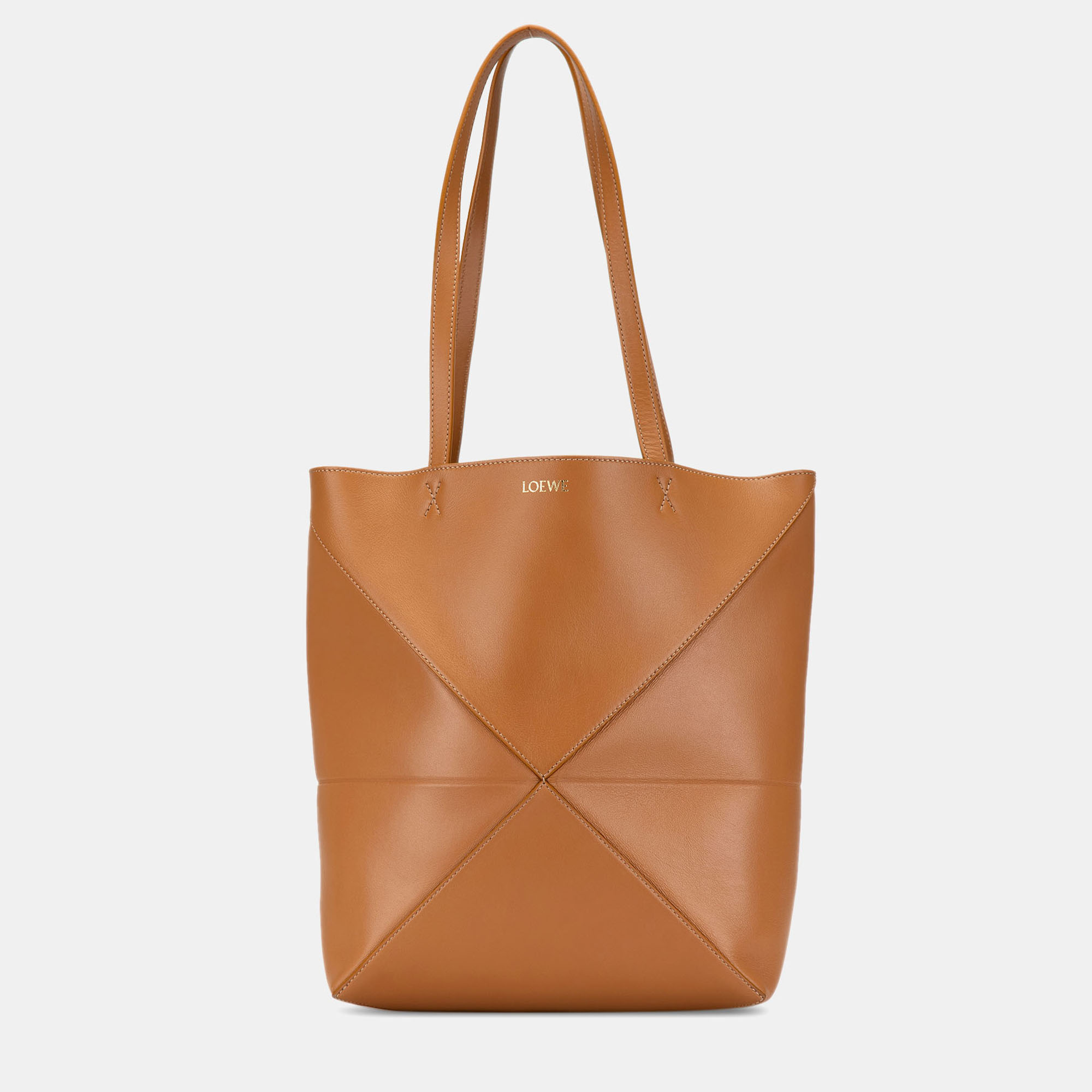 

Loewe Brown Medium Shiny Calfskin Puzzle Fold Tote