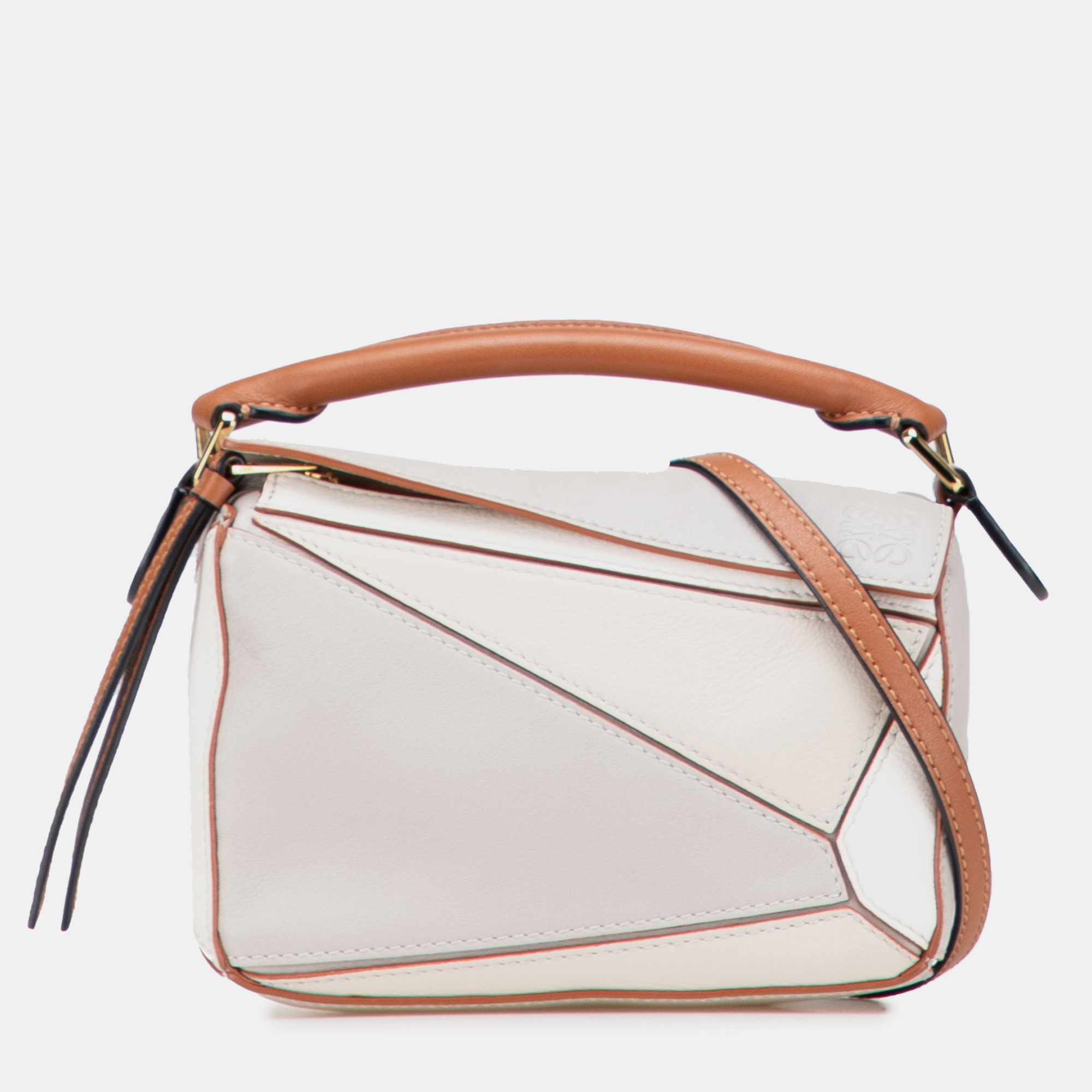 

Loewe Brown/Cream Mini Calfskin Puzzle Satchel
