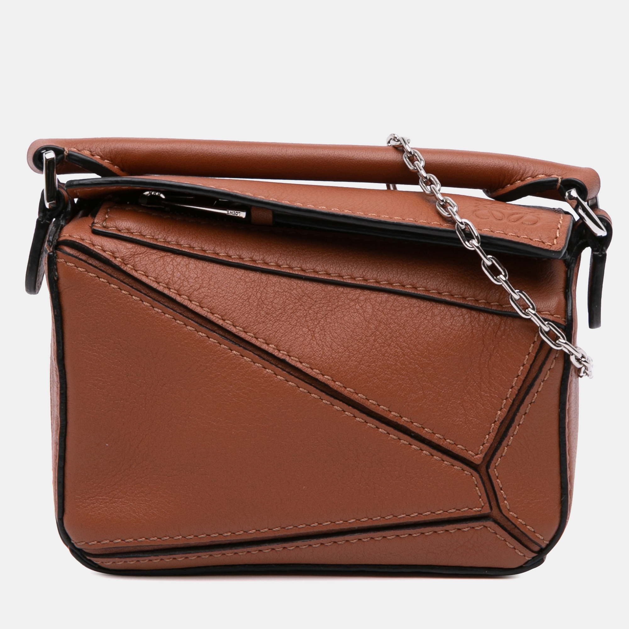 

Loewe Brown Nano Calfskin Puzzle Satchel