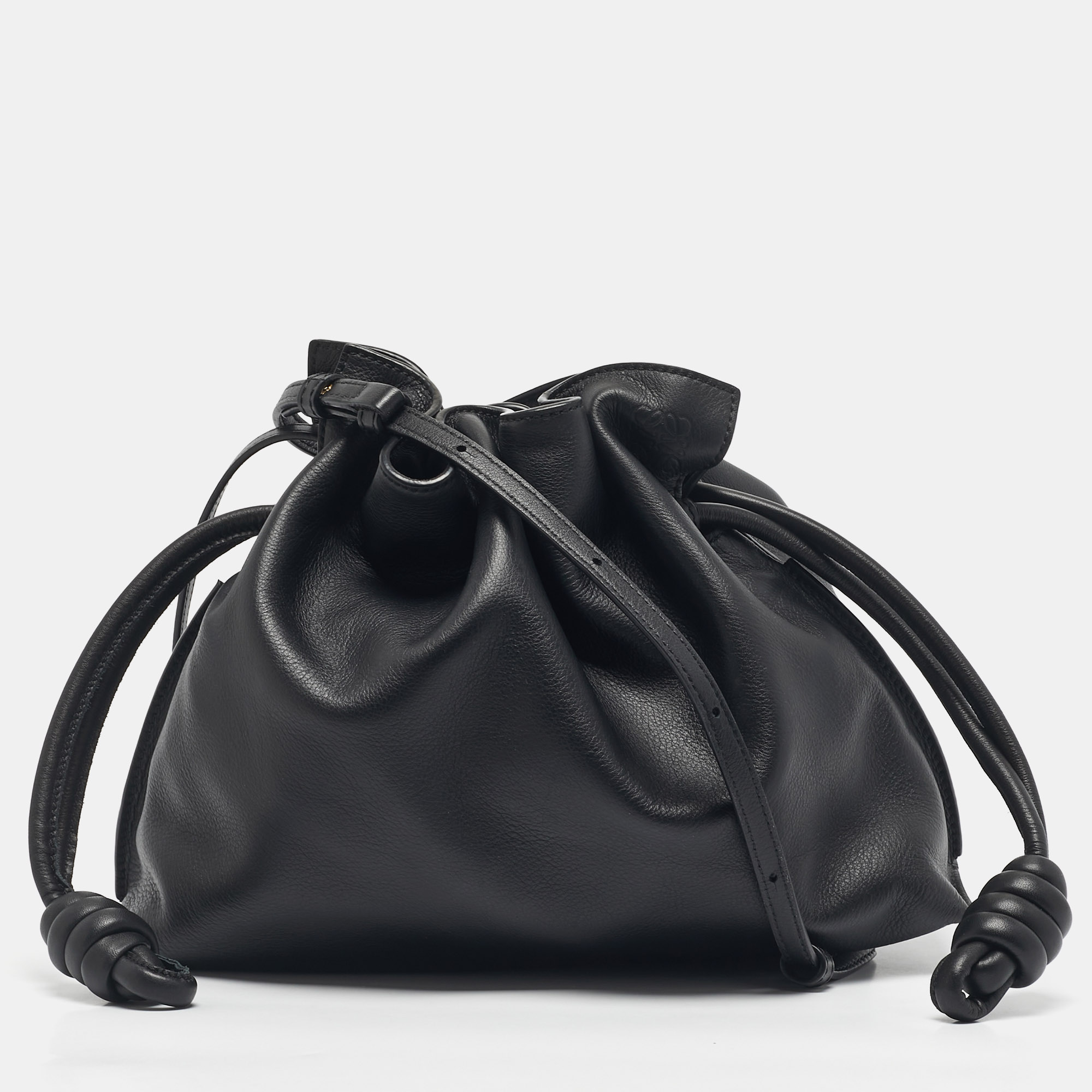 

Loewe Black Leather Medium Flamenco Clutch Bag