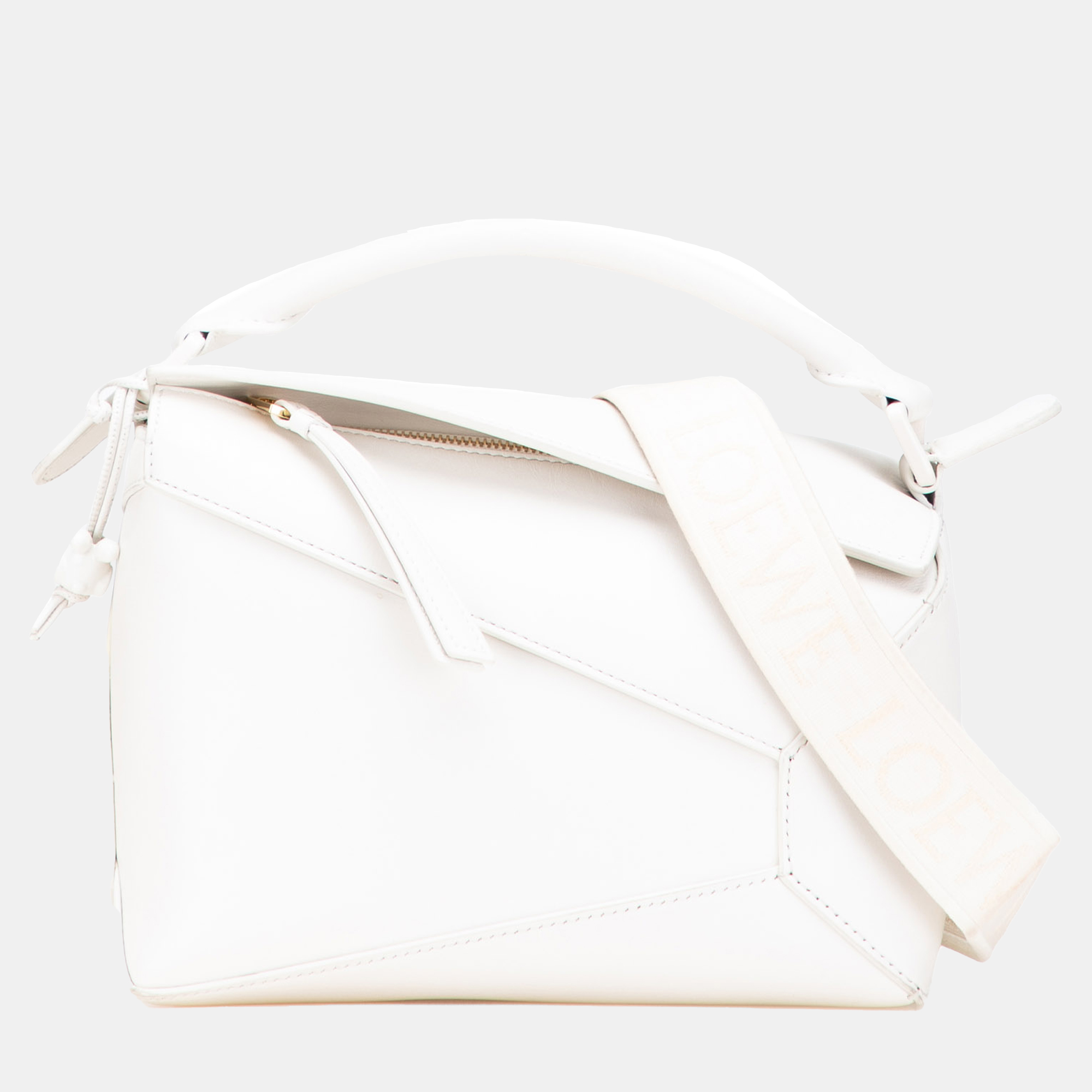 

Loewe White Small Calfskin Puzzle Edge Satchel