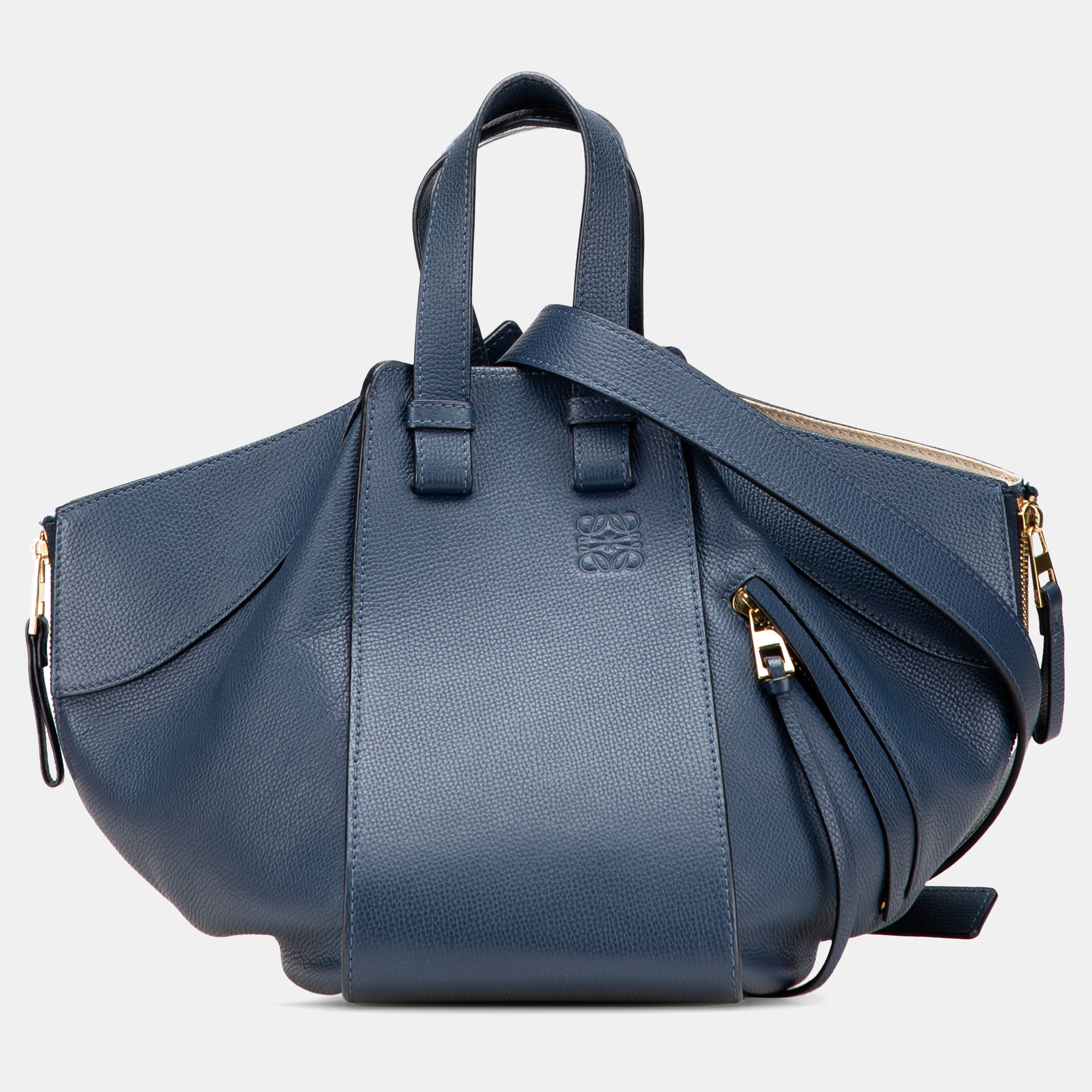 Pre-owned Loewe Blue Small Leather Hammock Satchel