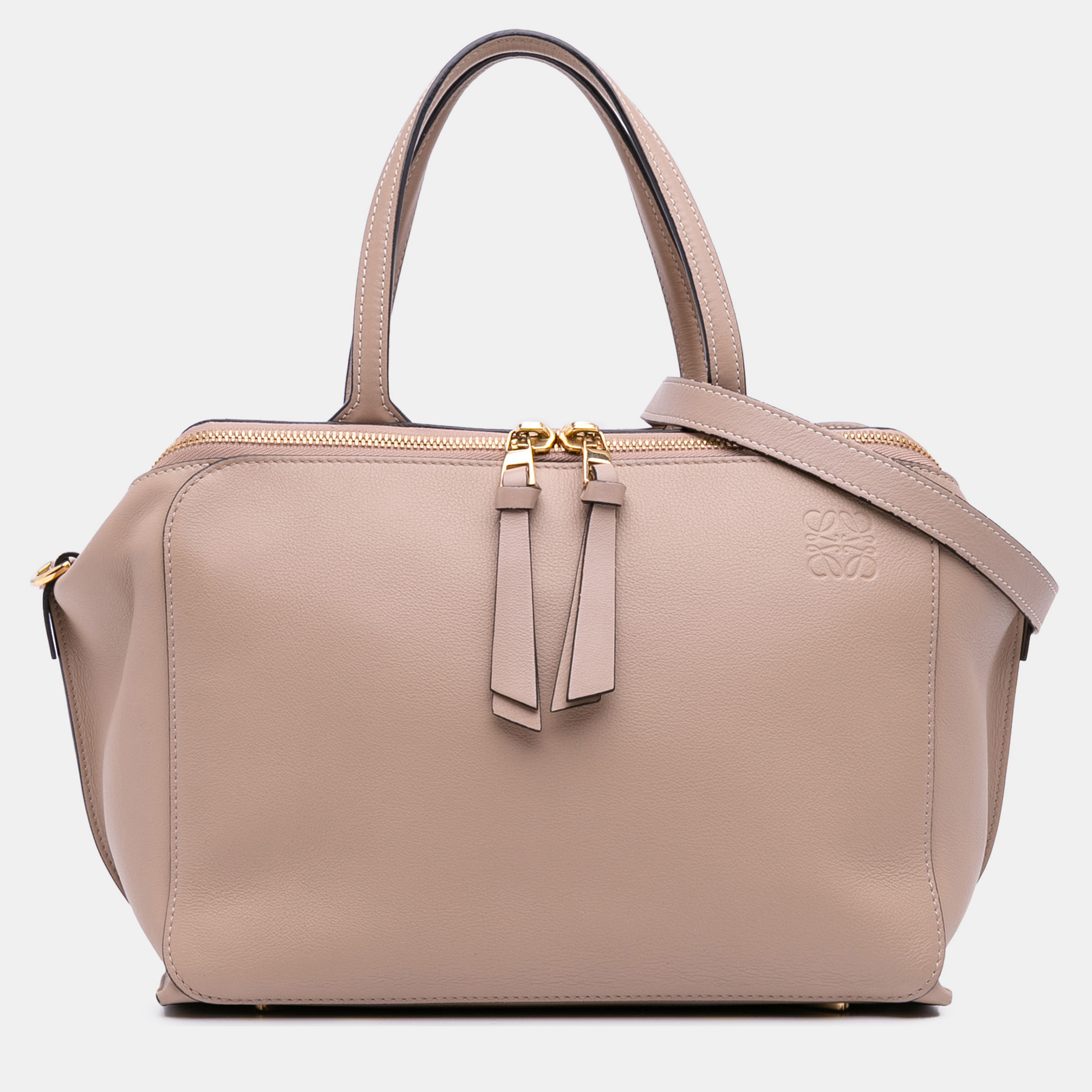 

Loewe Beige Anagram Leather Zipper Bag