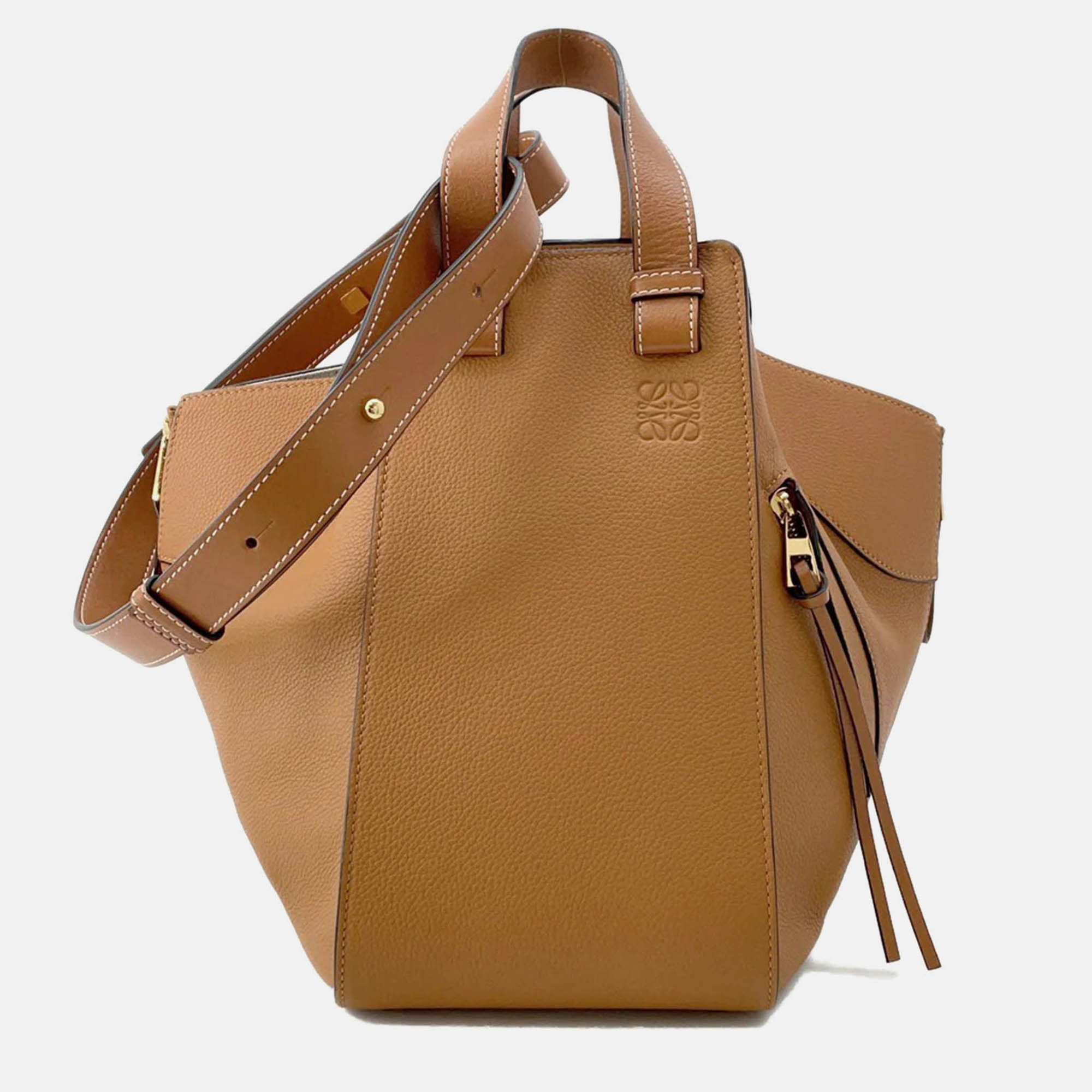 Pre-owned Loewe Hammock Brown Leather Size Small